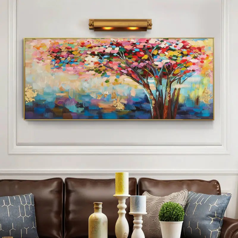 Colorful Flower & Tree Abstract Wall Art #ML001
