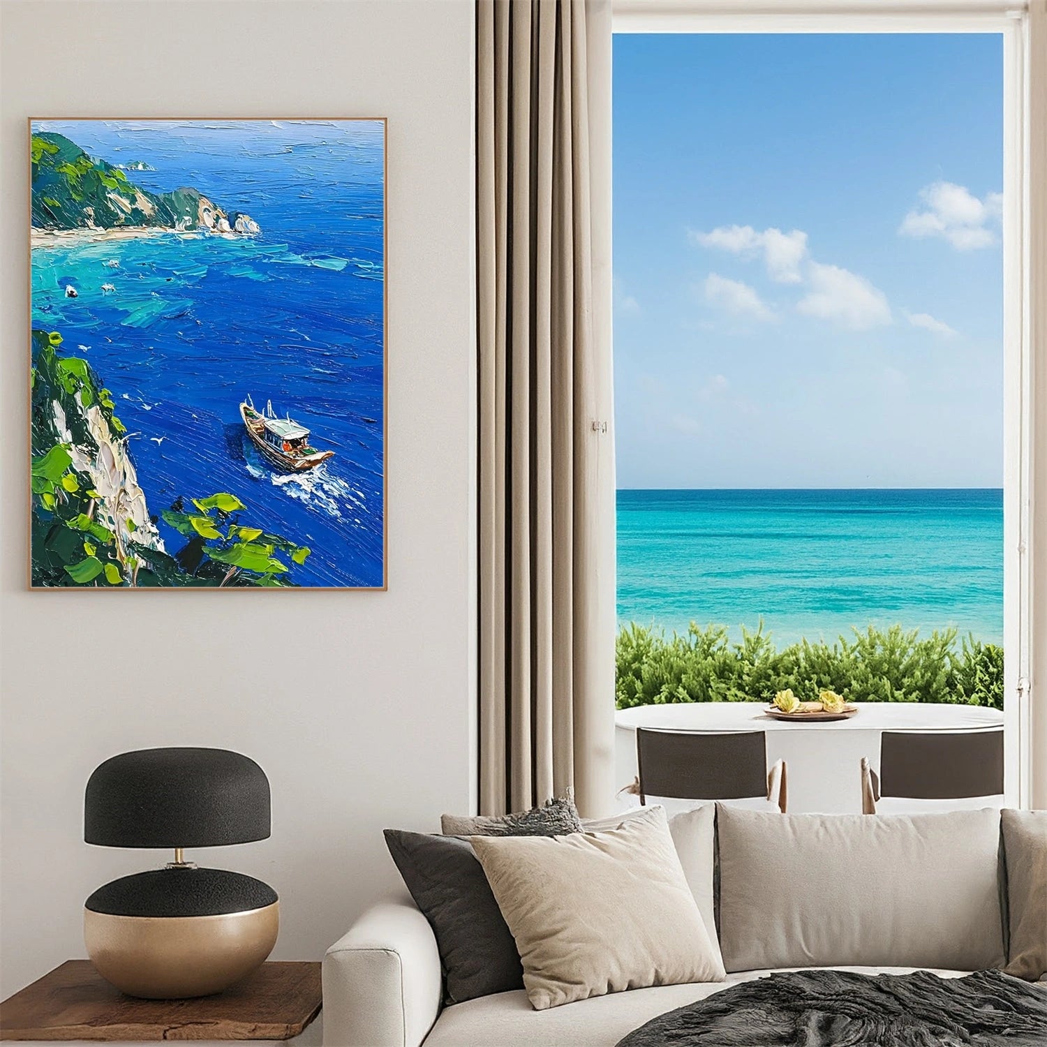 Sea & Sky Abstract Textured Wall Art #MS160