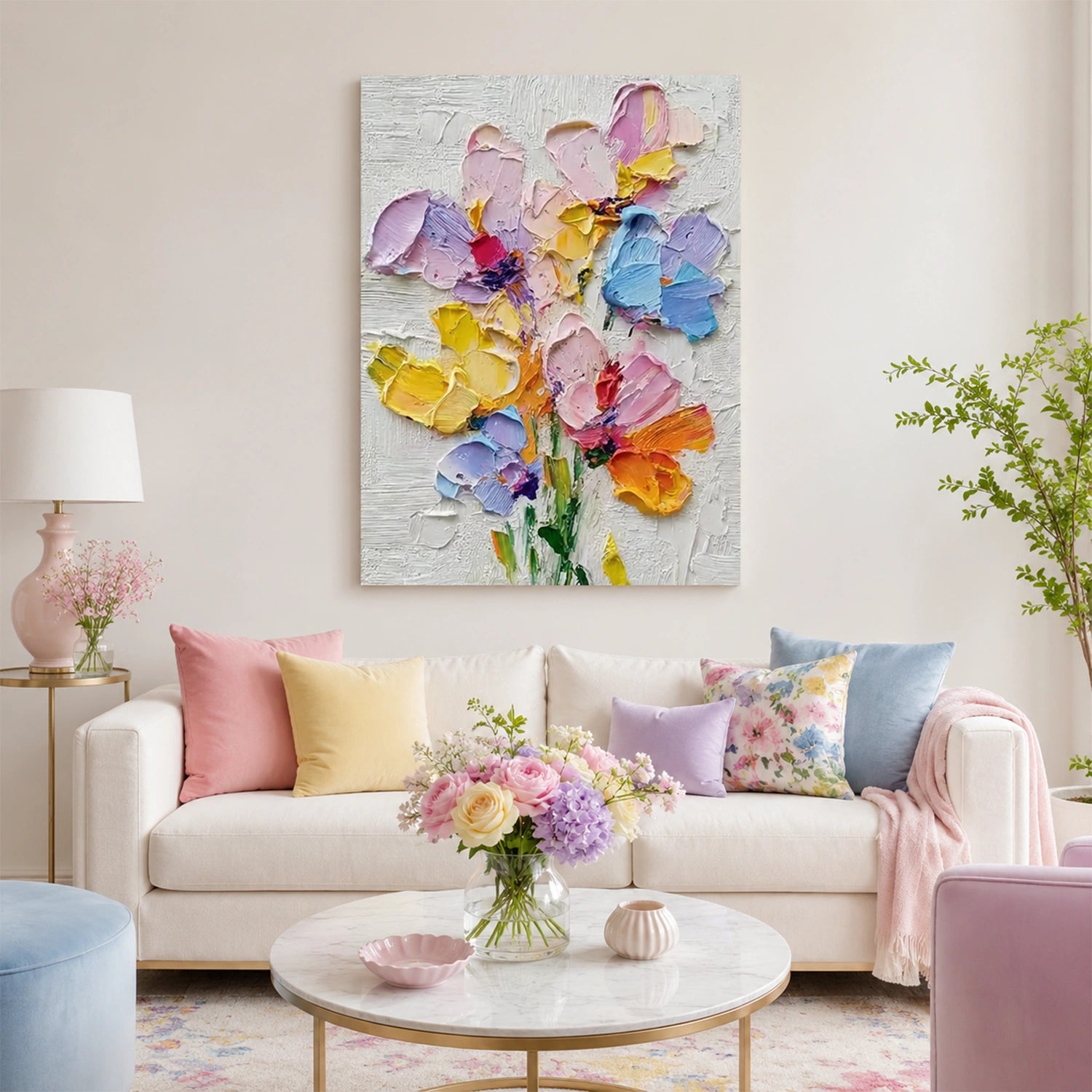 Flower & Tree Abstract Textured Wall Art #ML287