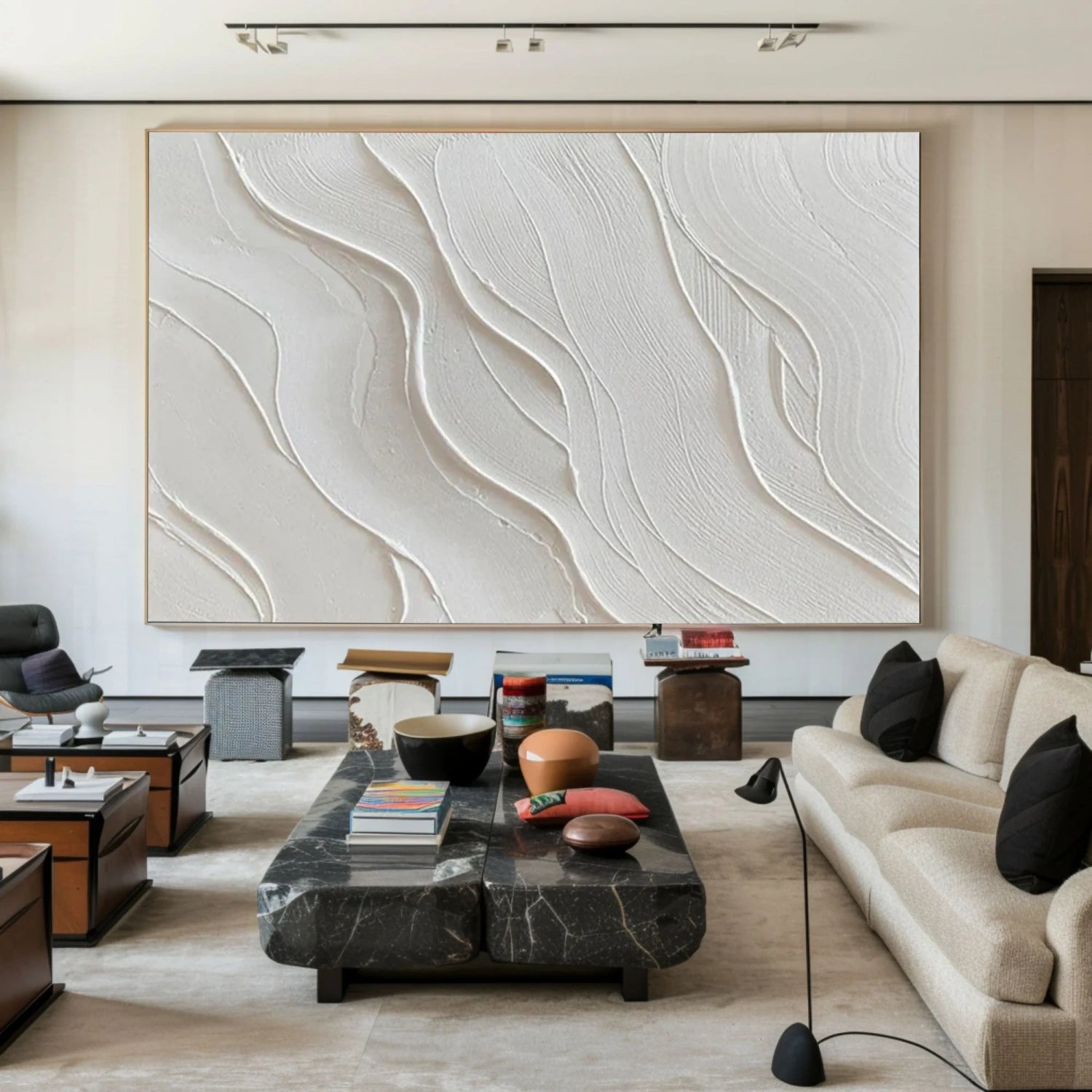 White Minimalistic Textured Art #MM225