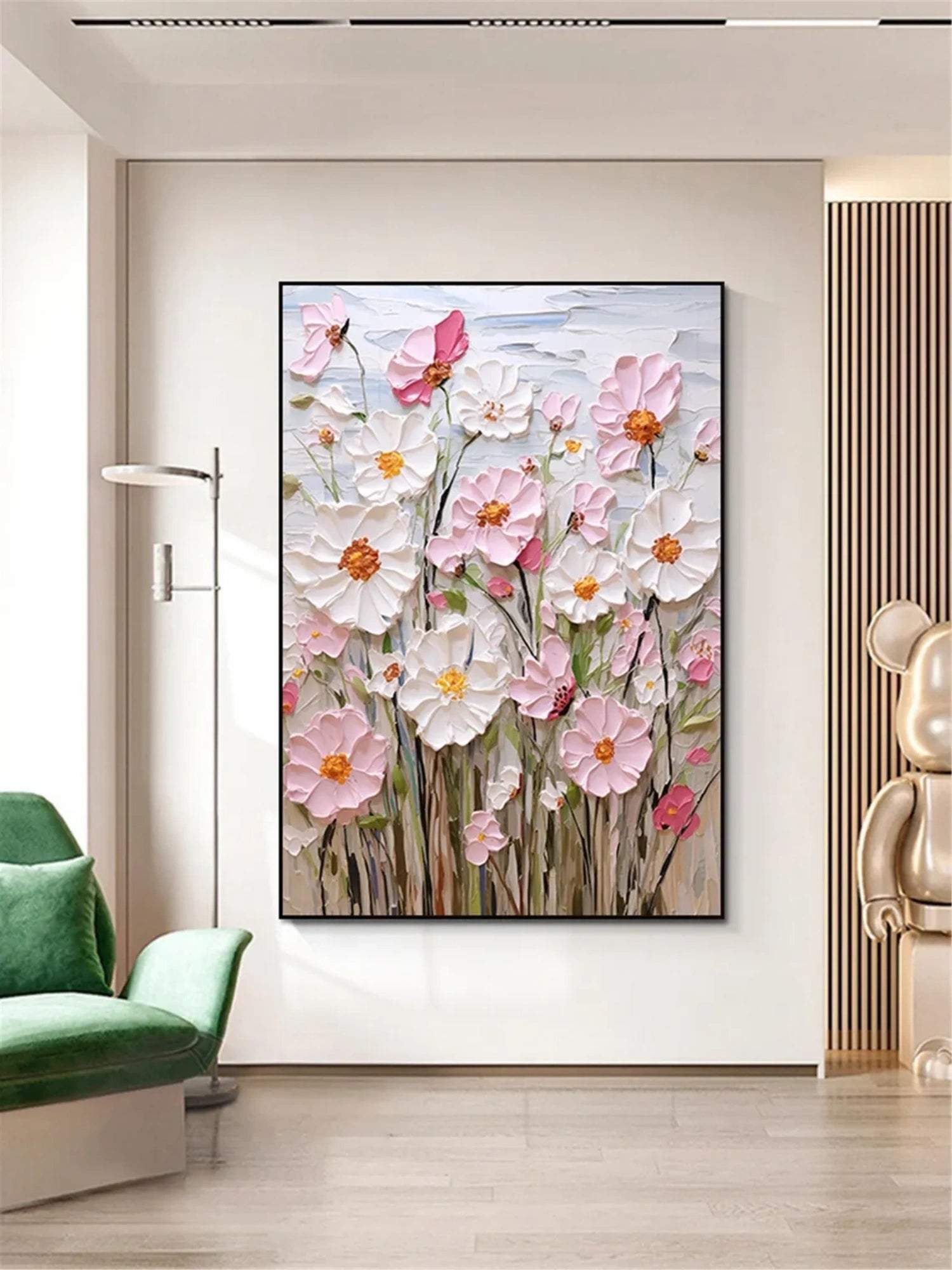 Colorful Flower Abstract Textured Wall Art #ML096