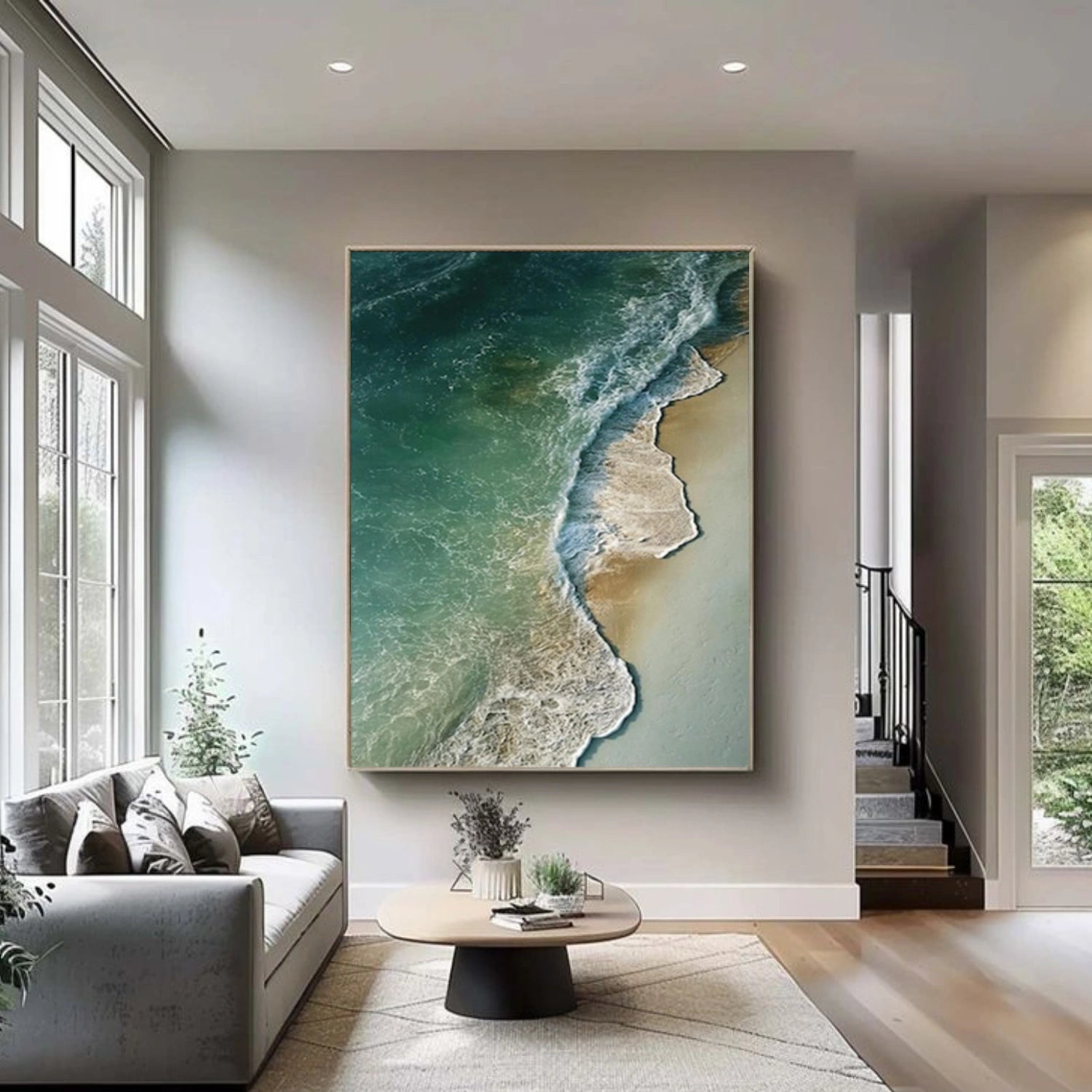 Sea & Sky Abstract Textured Wall Art #MS208