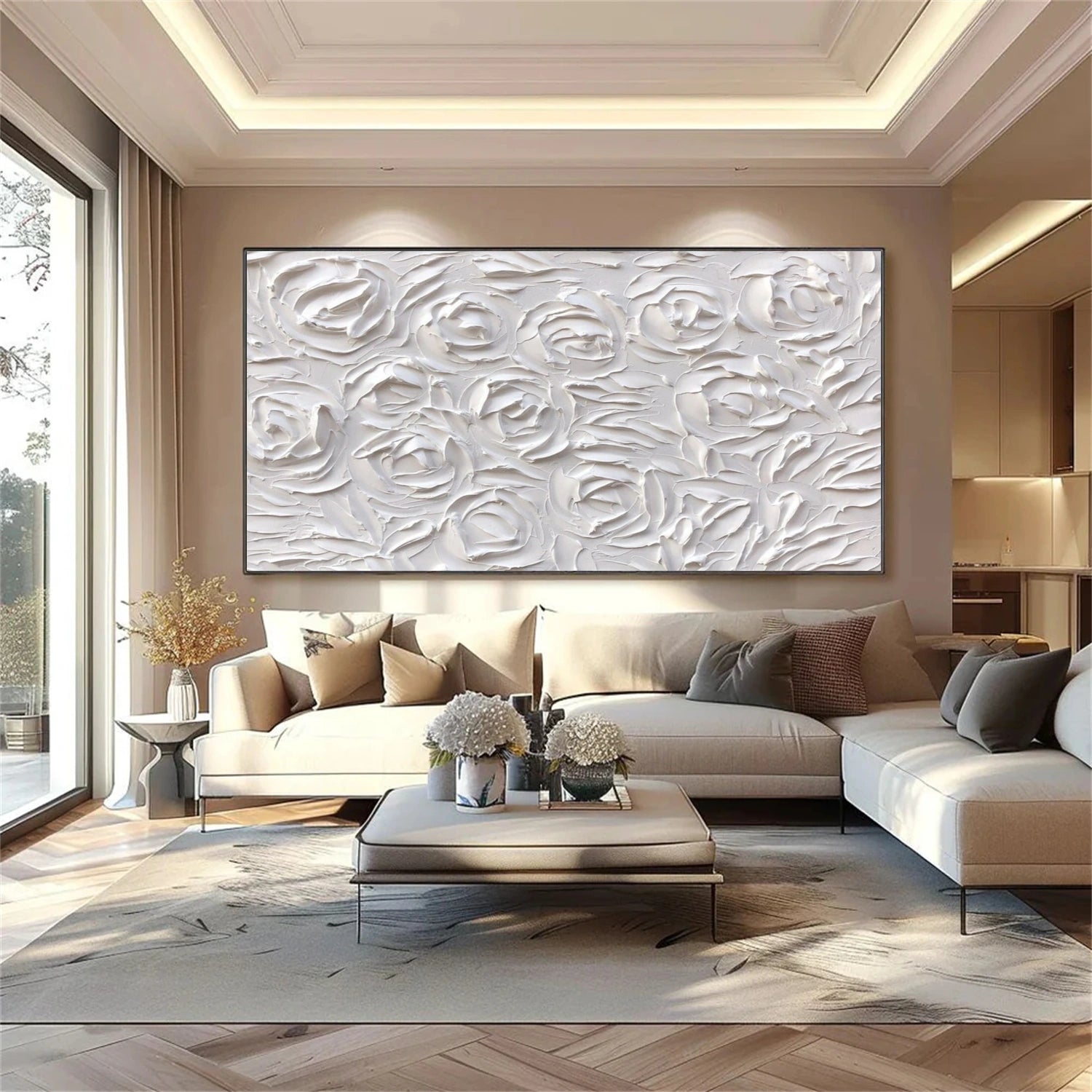 White Minimalistic Textured Art #MM234
