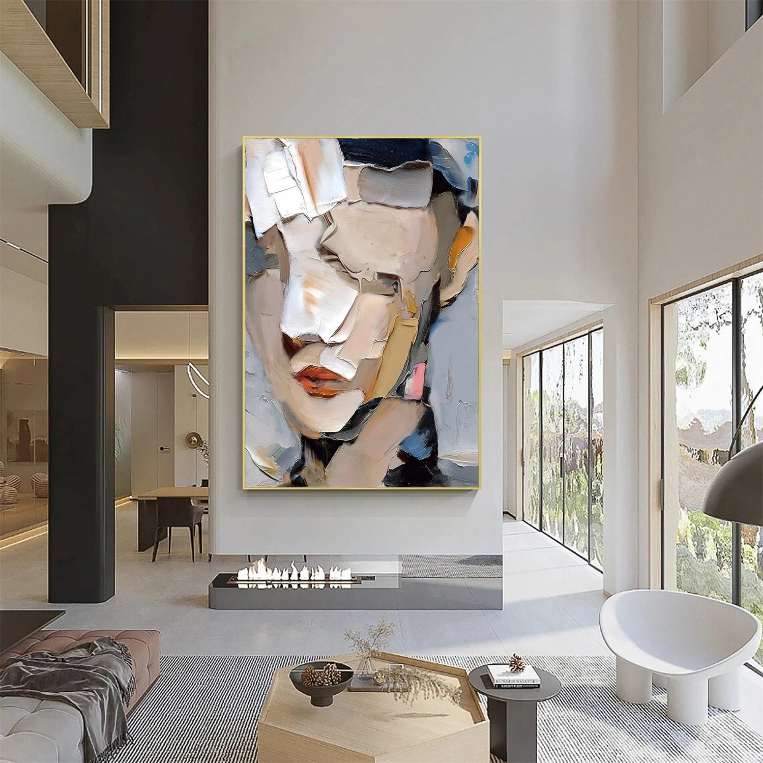 Abstract Portrait Textured Wall Art #AP121