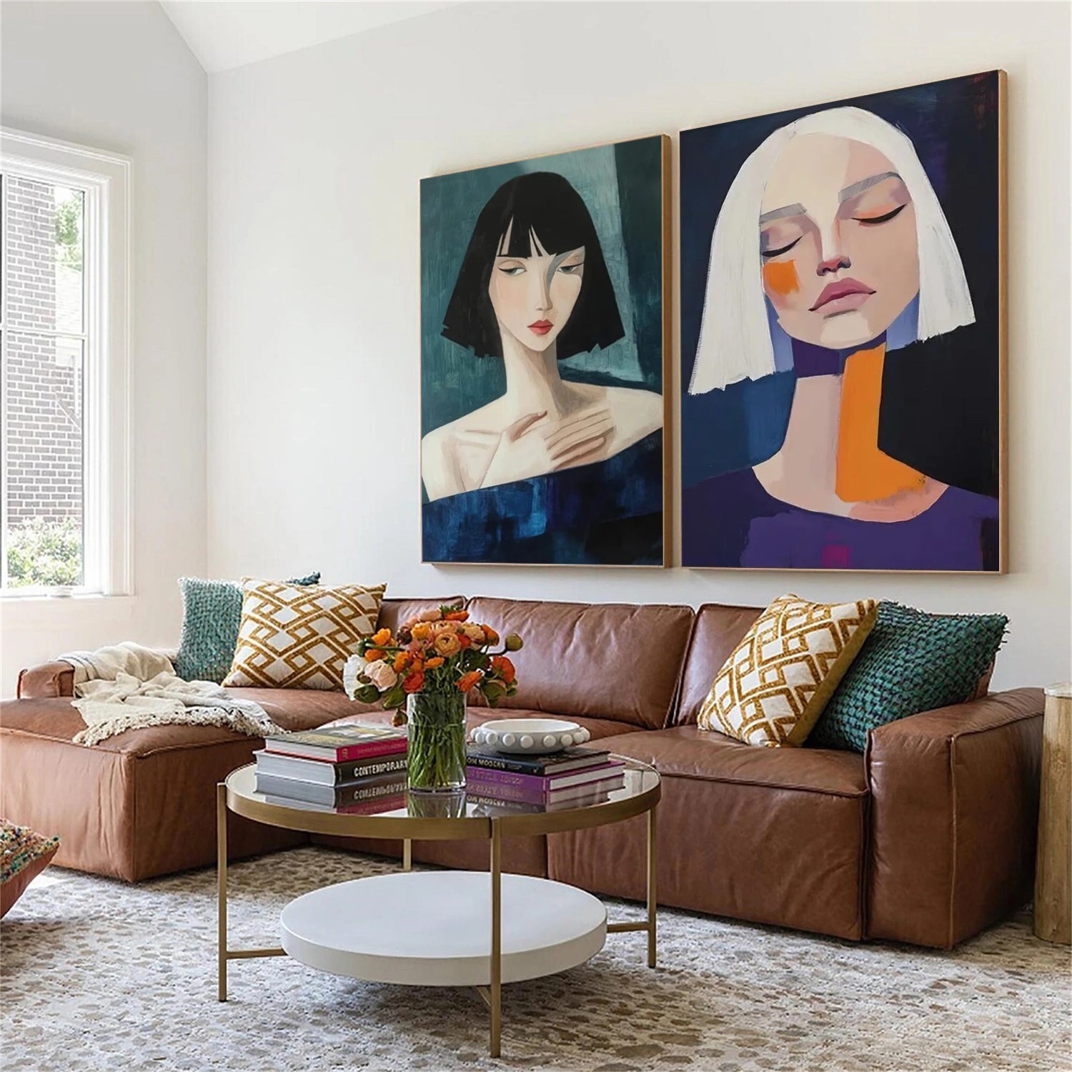 Abstract Portrait Wall Art Set of 2 #AP084