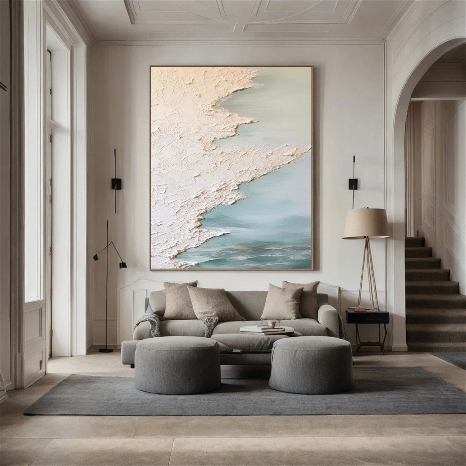 Sea & Sky Abstract Textured Wall Art #MS146