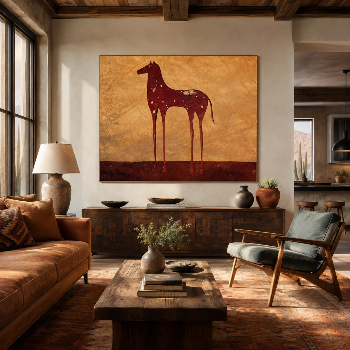 Abstract Animal Horse Wall Art #AL235