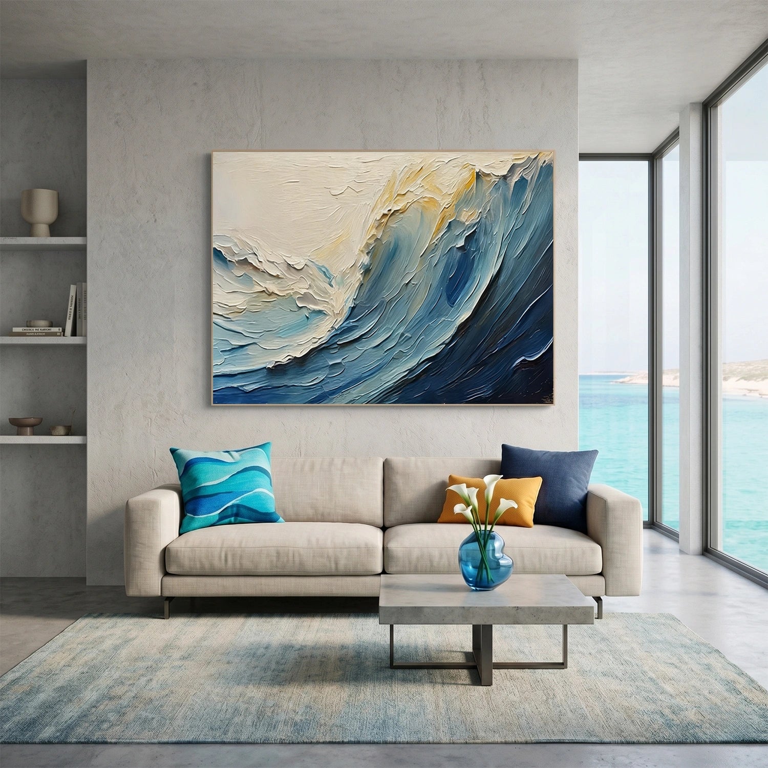 Sea & Sky Abstract Textured Wall Art #MS309
