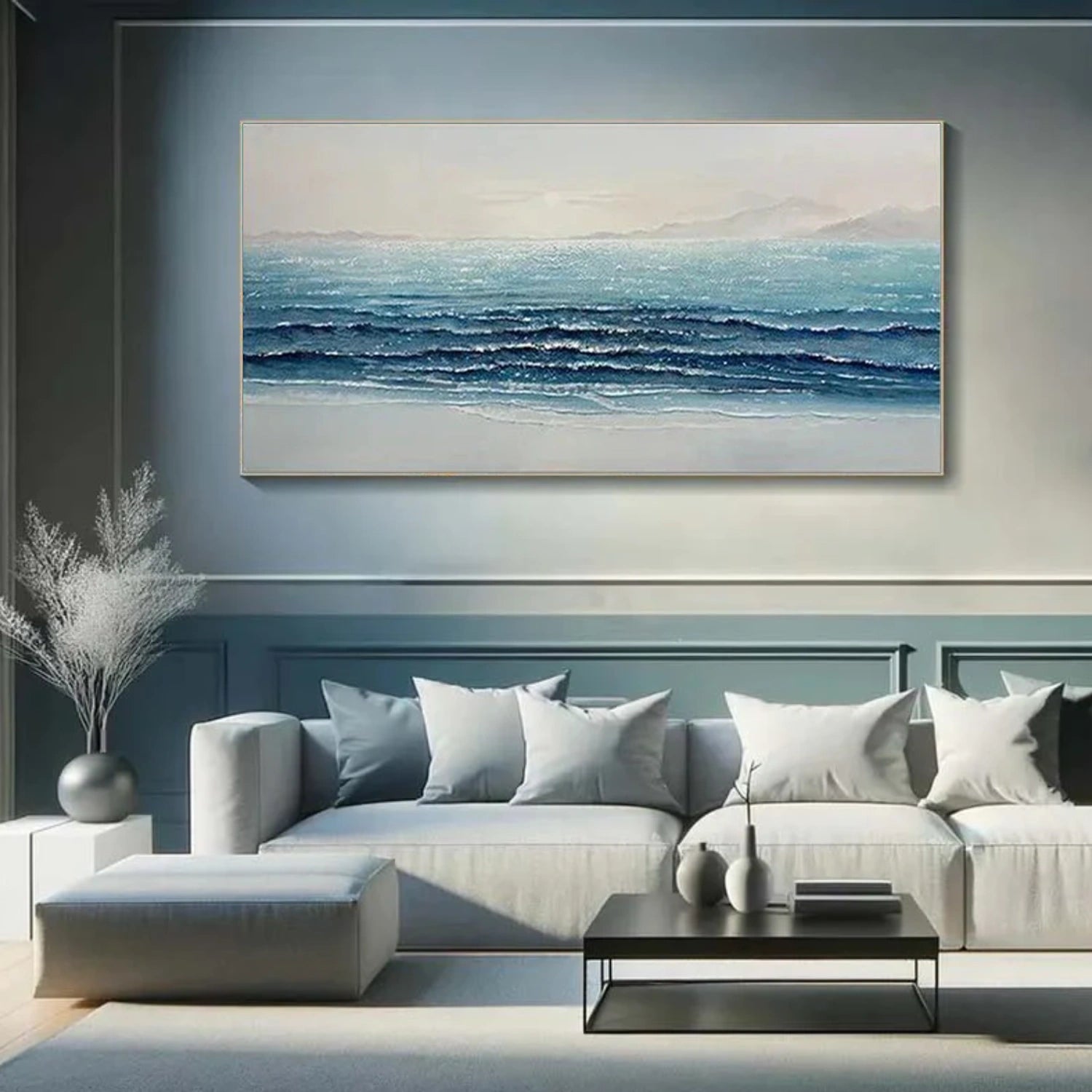 Sea & Sky Abstract Textured Wall Art #MS206