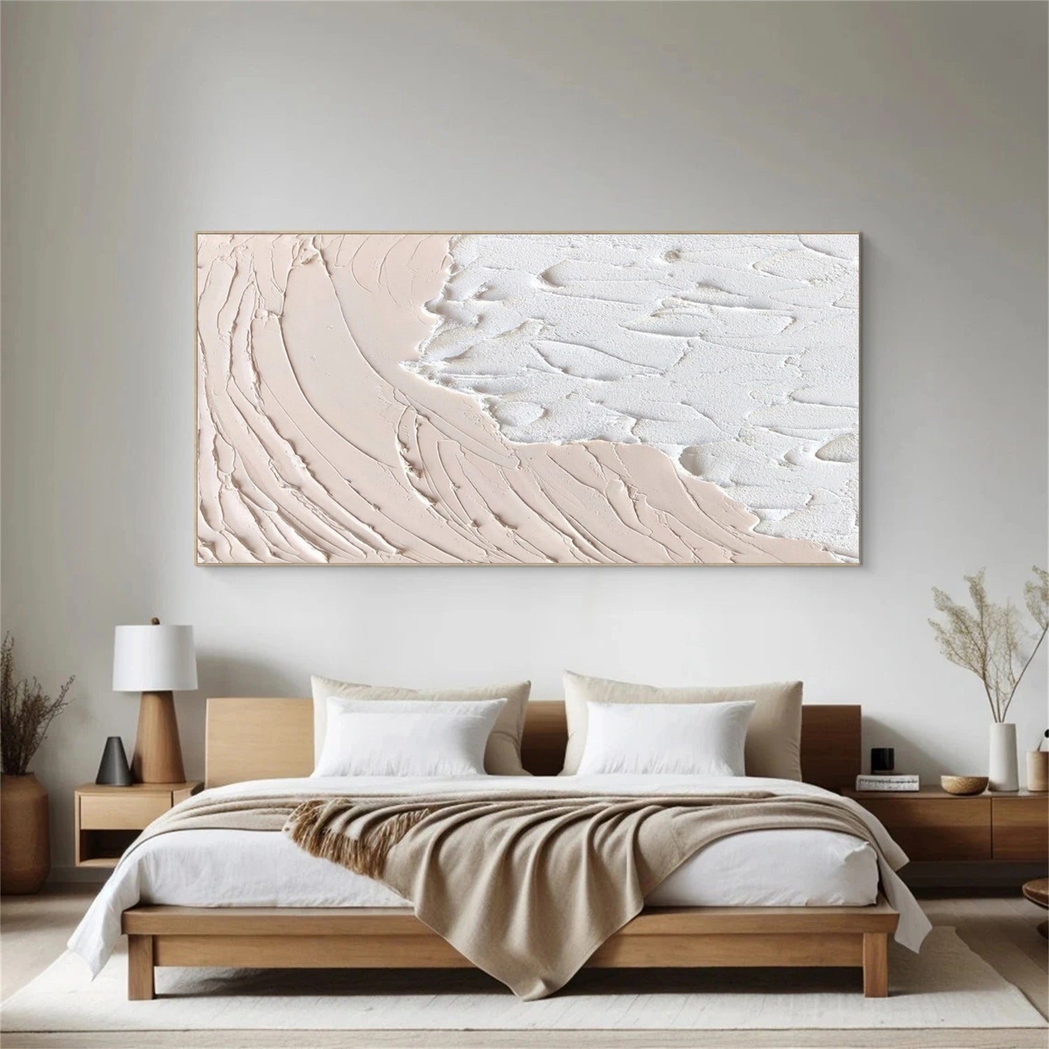 White and Beige Minimalistic Textured Art #MM233