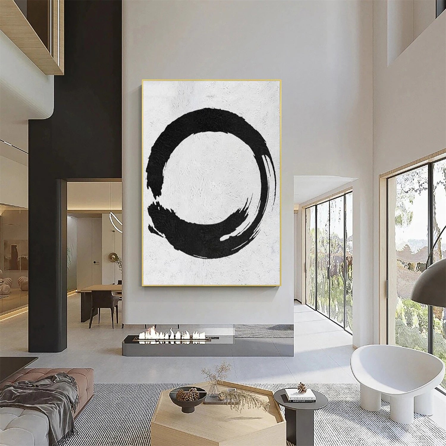 Black and White Minimalist Canvas Art #MZ113