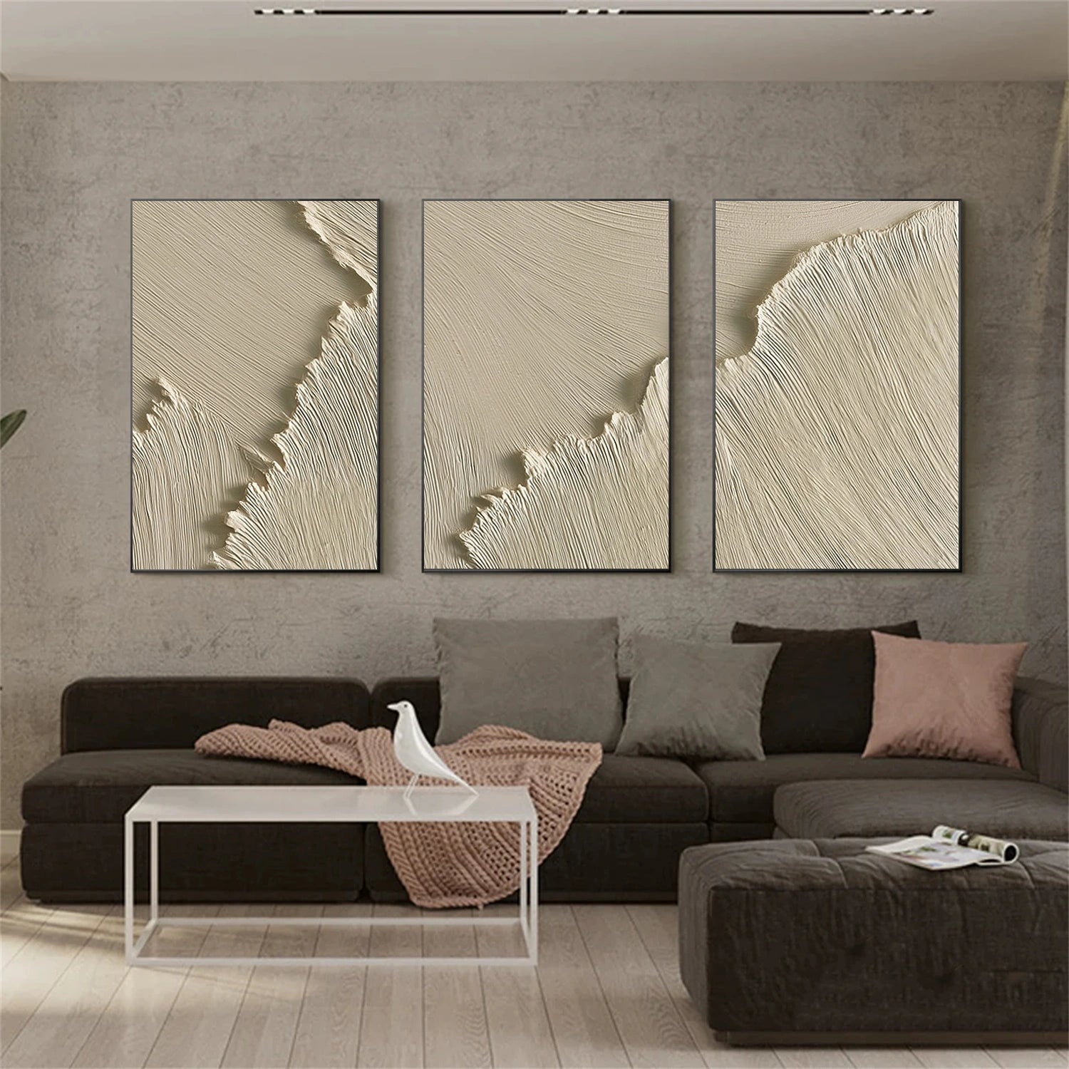 Sea & Sky Minimalist Textured Wall Art Set of 3 #MS249