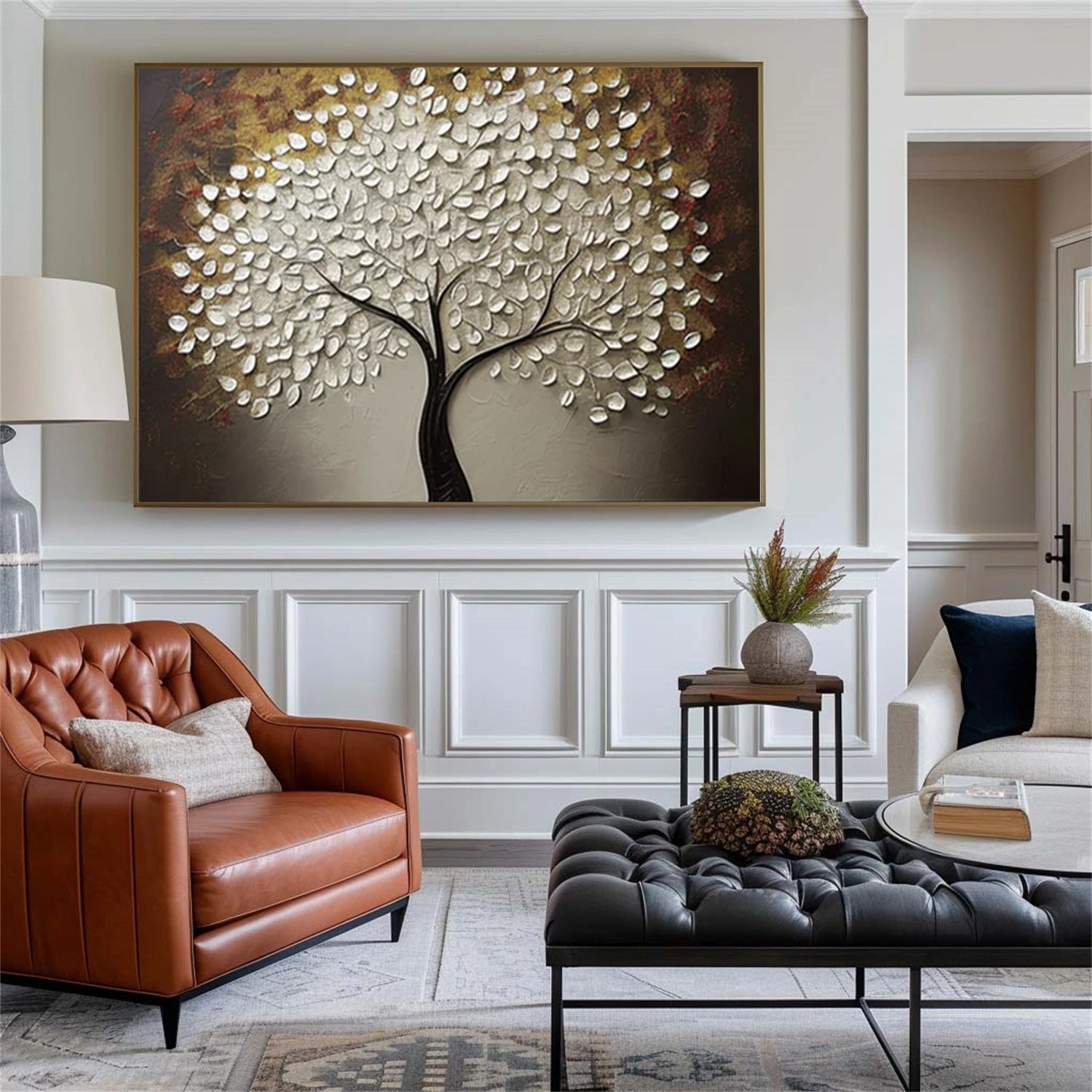 Flower & Tree Abstract Textured Wall Art #ML145