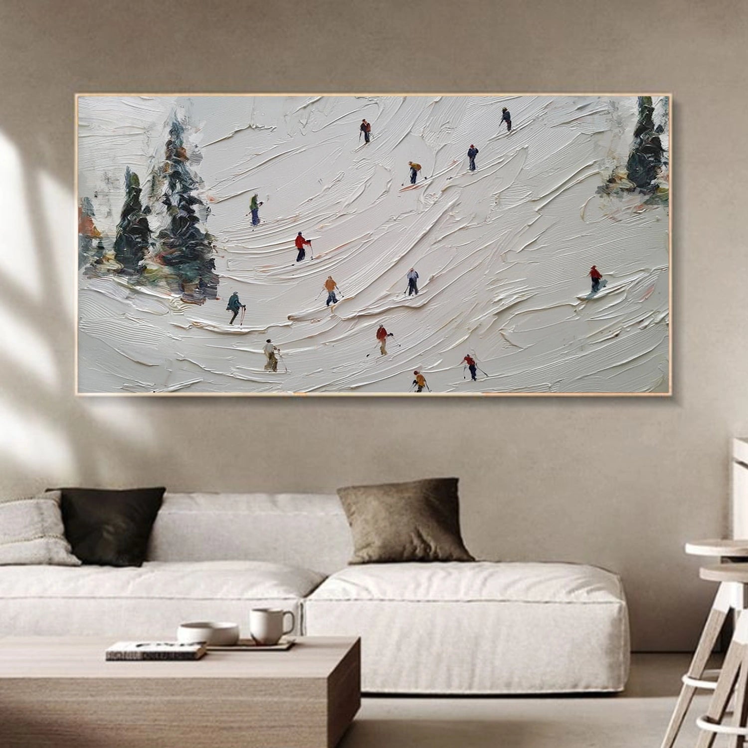 Skiing Sport Textured Wall Art #SA068