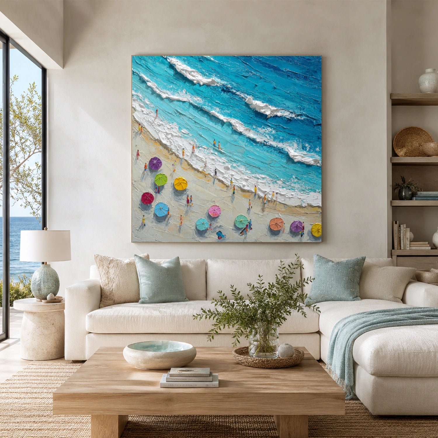 Sea & Sky Abstract Textured Wall Art #MS324
