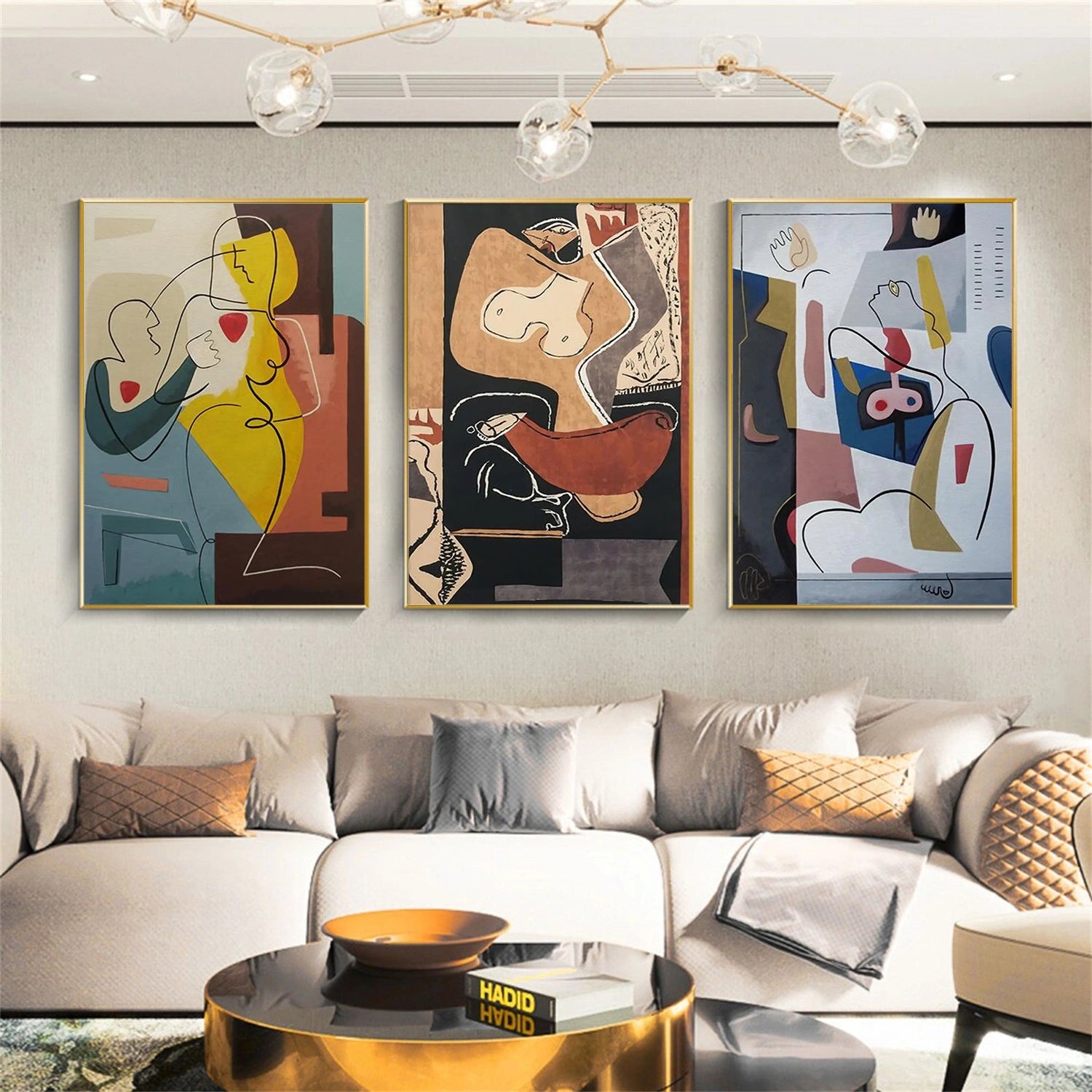 Abstract Portrait Wall Art Set of 3 #AP064