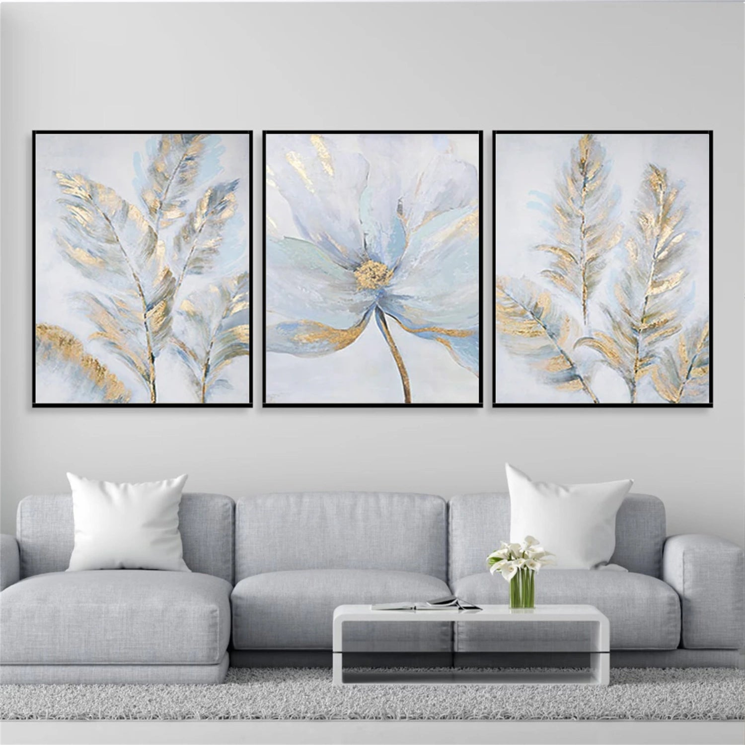 Flower & Tree Abstract Wall Art Set of 3 #ML200