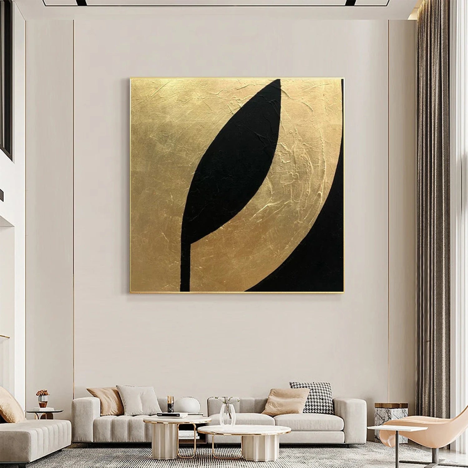 Black Minimalist Canvas Art #MZ110