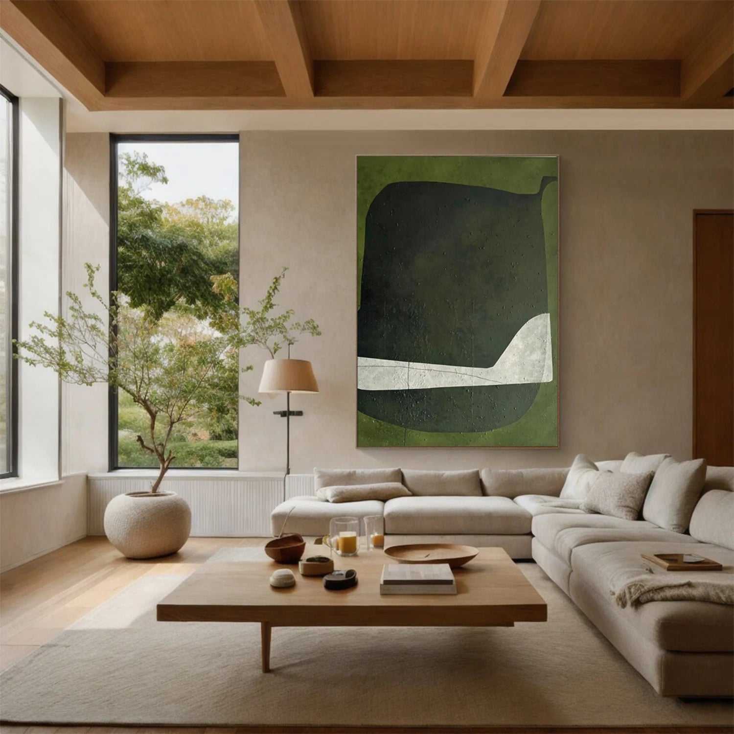 Green Abstract Art Painting #WS663