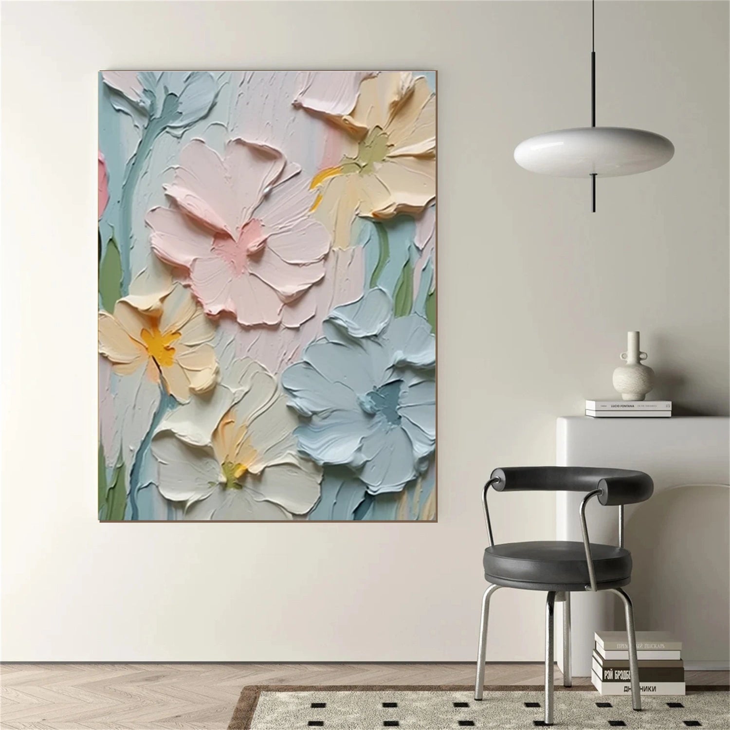 Colorful Flower & Tree Abstract Textured Wall Art #ML078