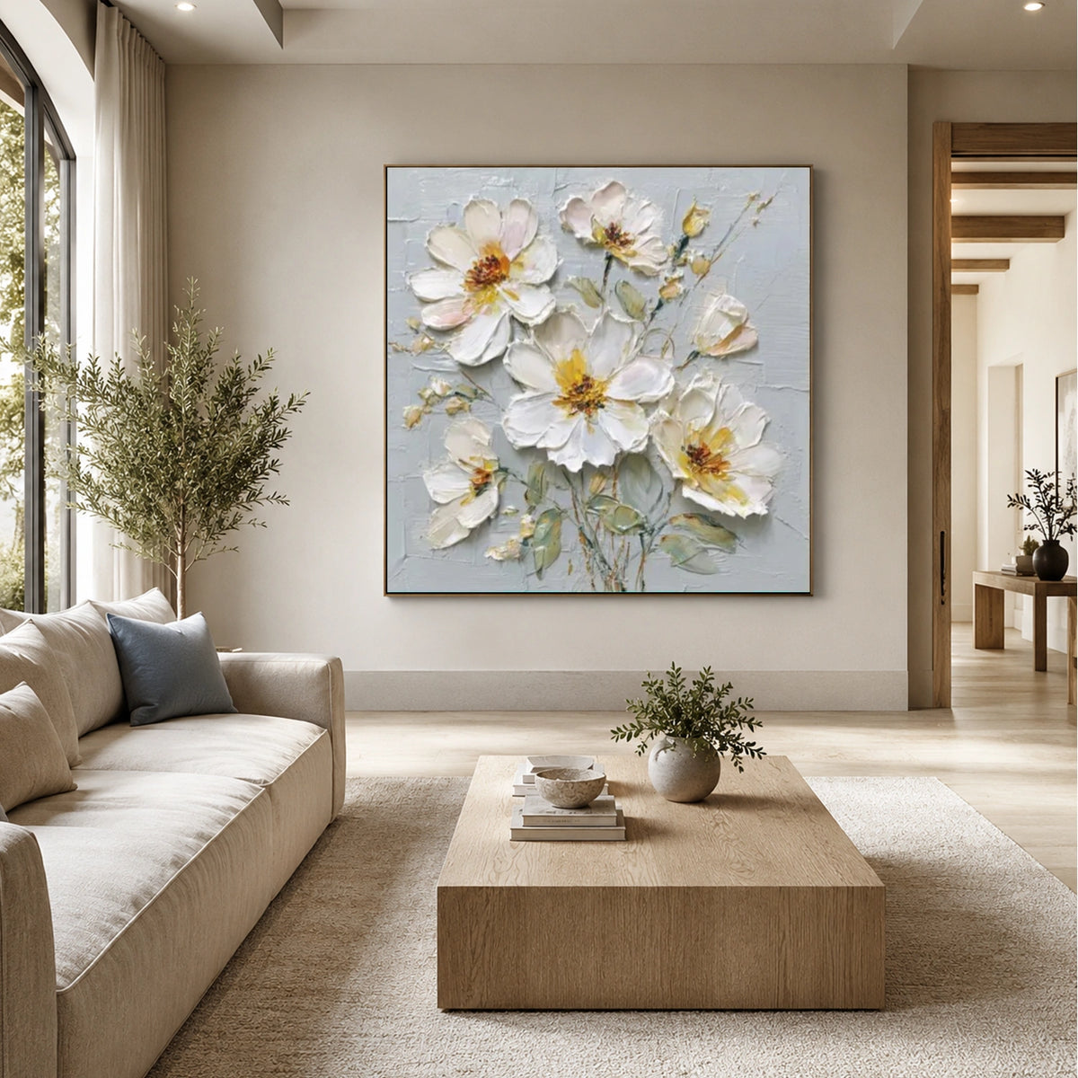 Flower & Tree Abstract Textured Wall Art #ML298