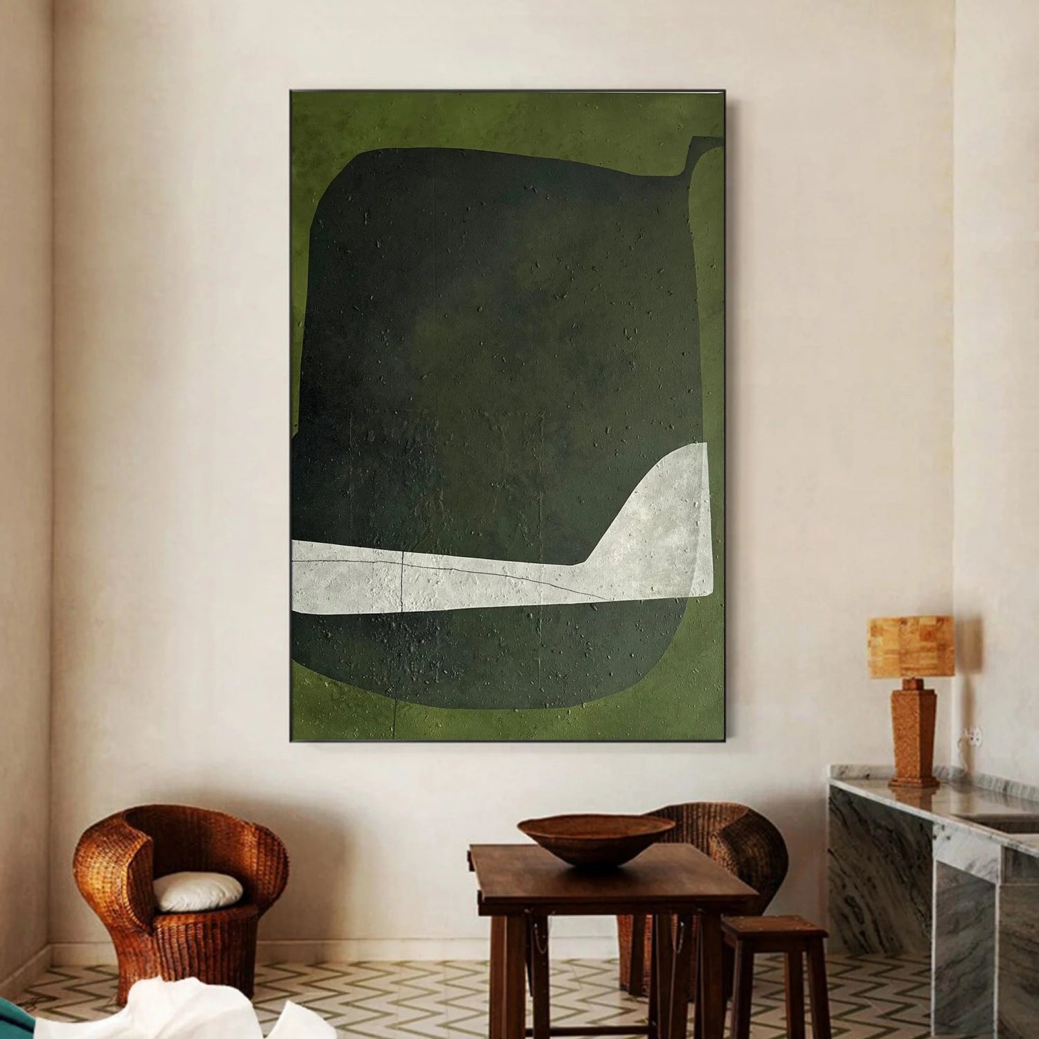Green Abstract Art Painting #WS663