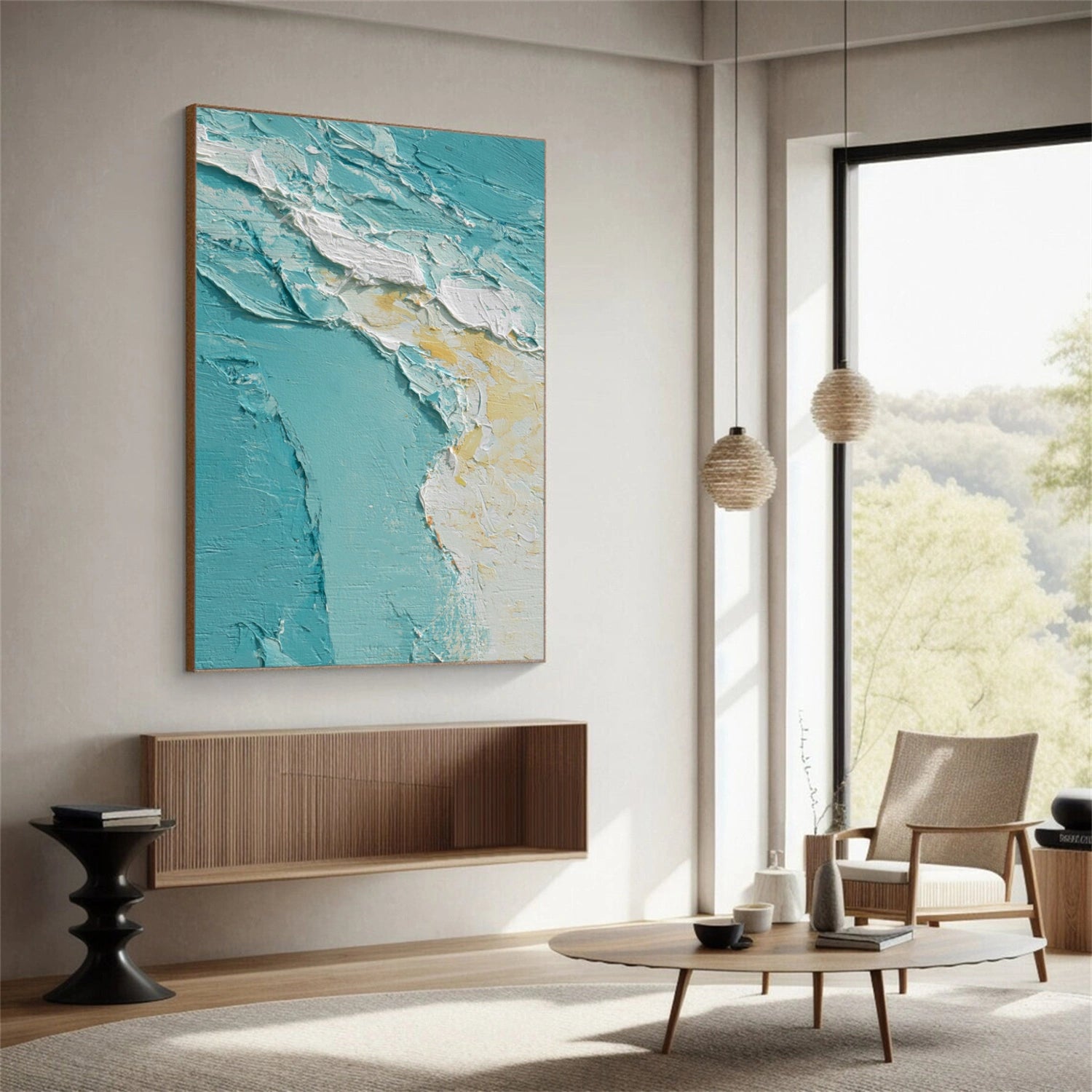 Sea & Sky Abstract Textured Wall Art #MS150