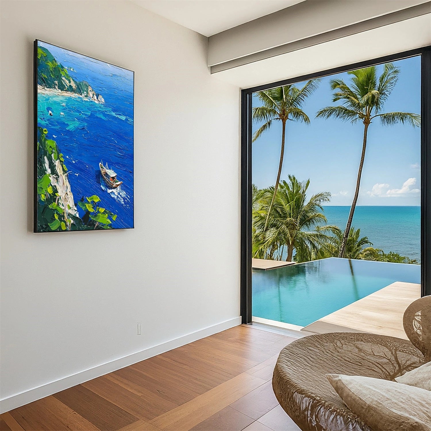 Sea & Sky Abstract Textured Wall Art #MS160