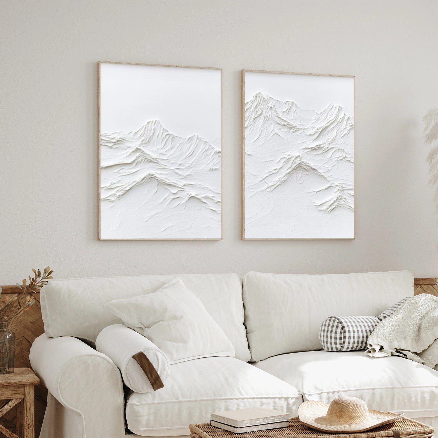 Minimalist Mountain Textured Canvas Art Set of 2 #MM348