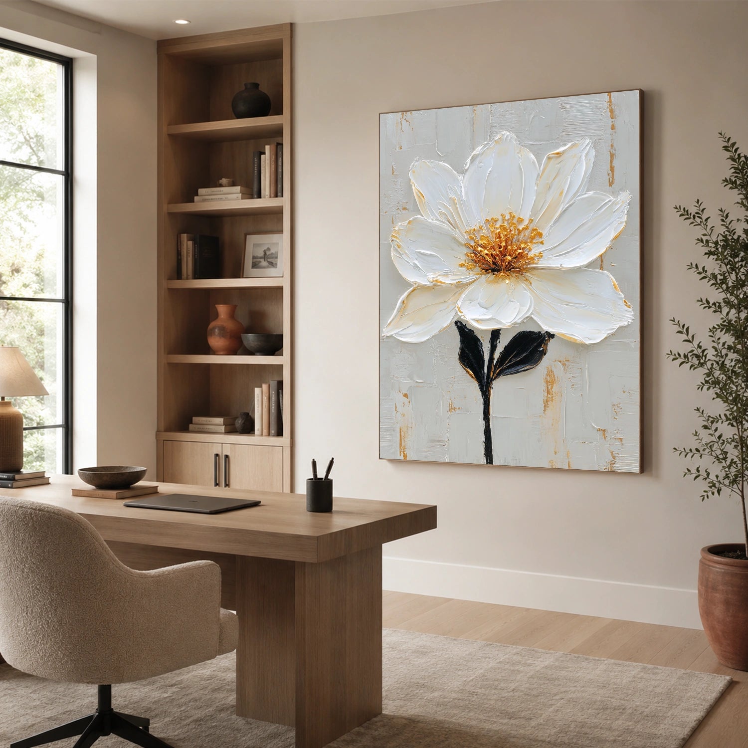 Flower & Tree Abstract Textured Wall Art #ML259