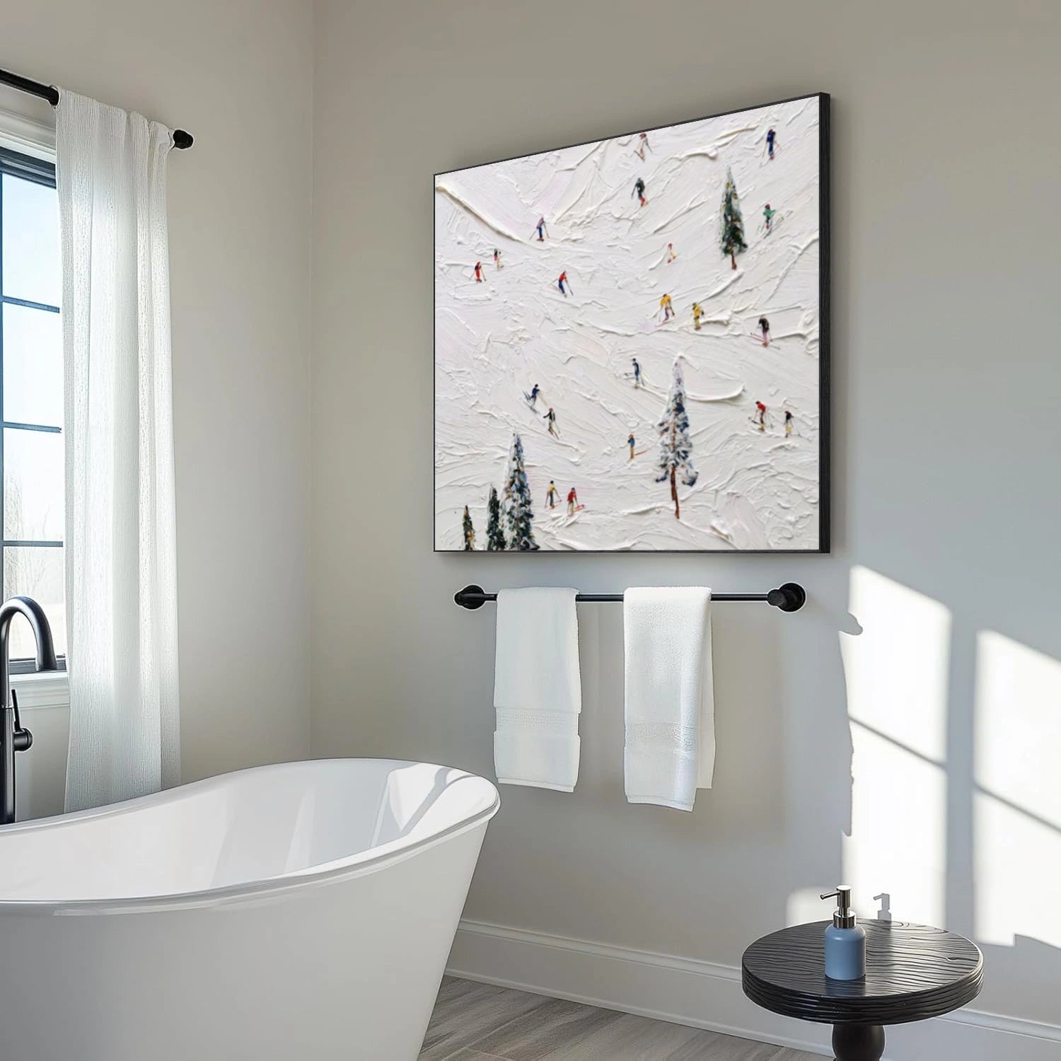 Skiing Sport Textured Wall Art #SA061