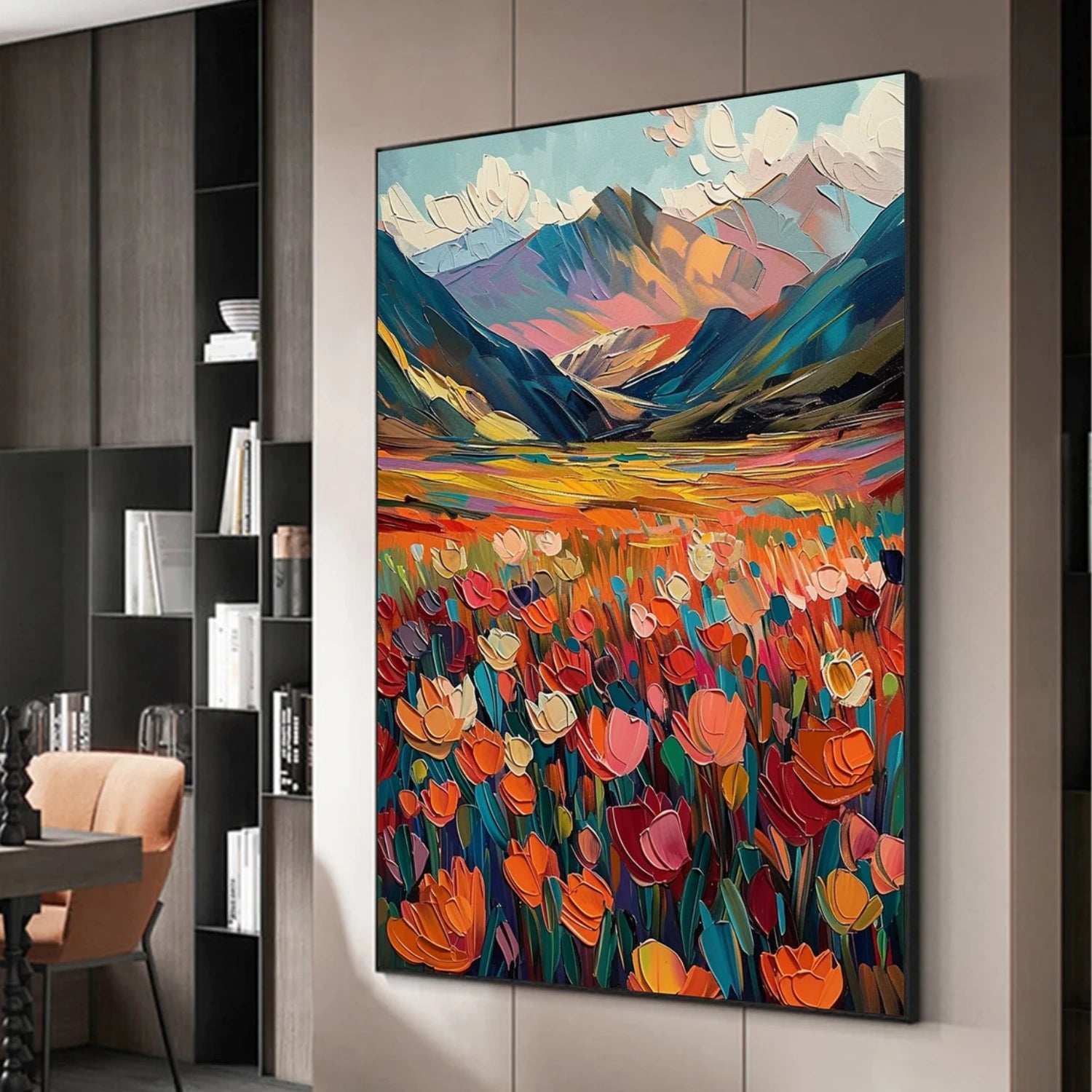 Colorful Flower Abstract Textured Wall Art #ML076