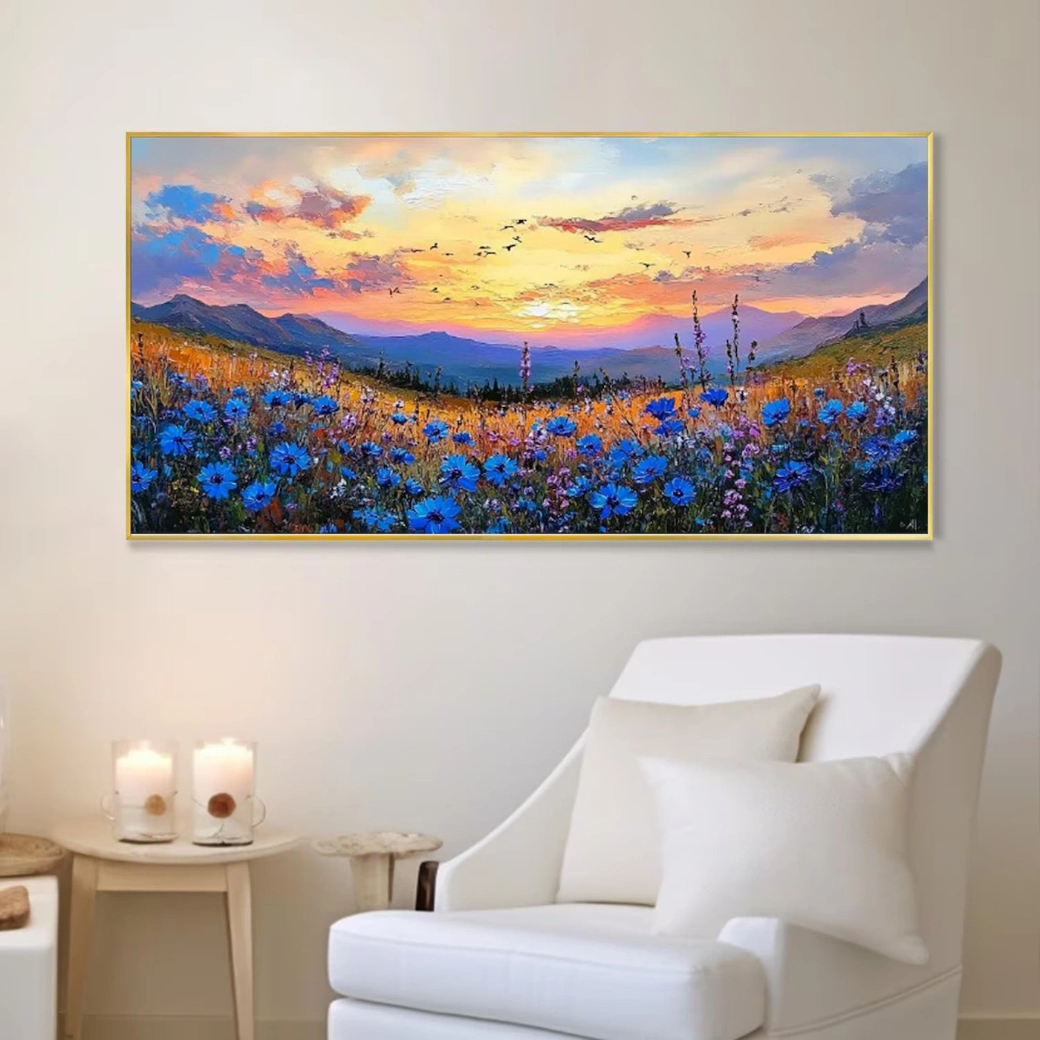 Colorful Flower Abstract Textured Wall Art #ML065