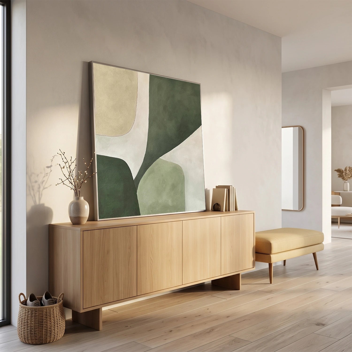 Green Minimalist Canvas Art #MM404