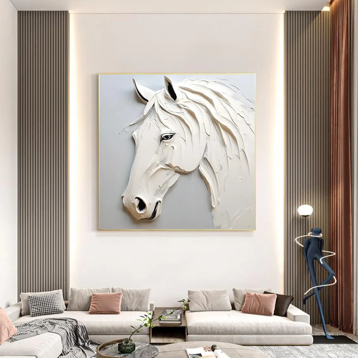 Abstract Animal Horse Textured Wall Art #AL130