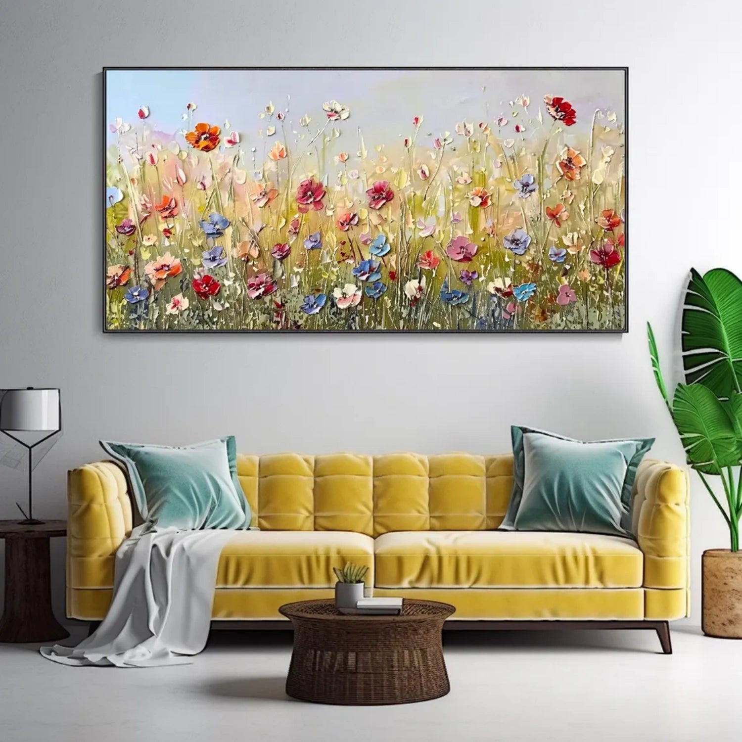 Colorful Flower Abstract Textured Wall Art #ML063