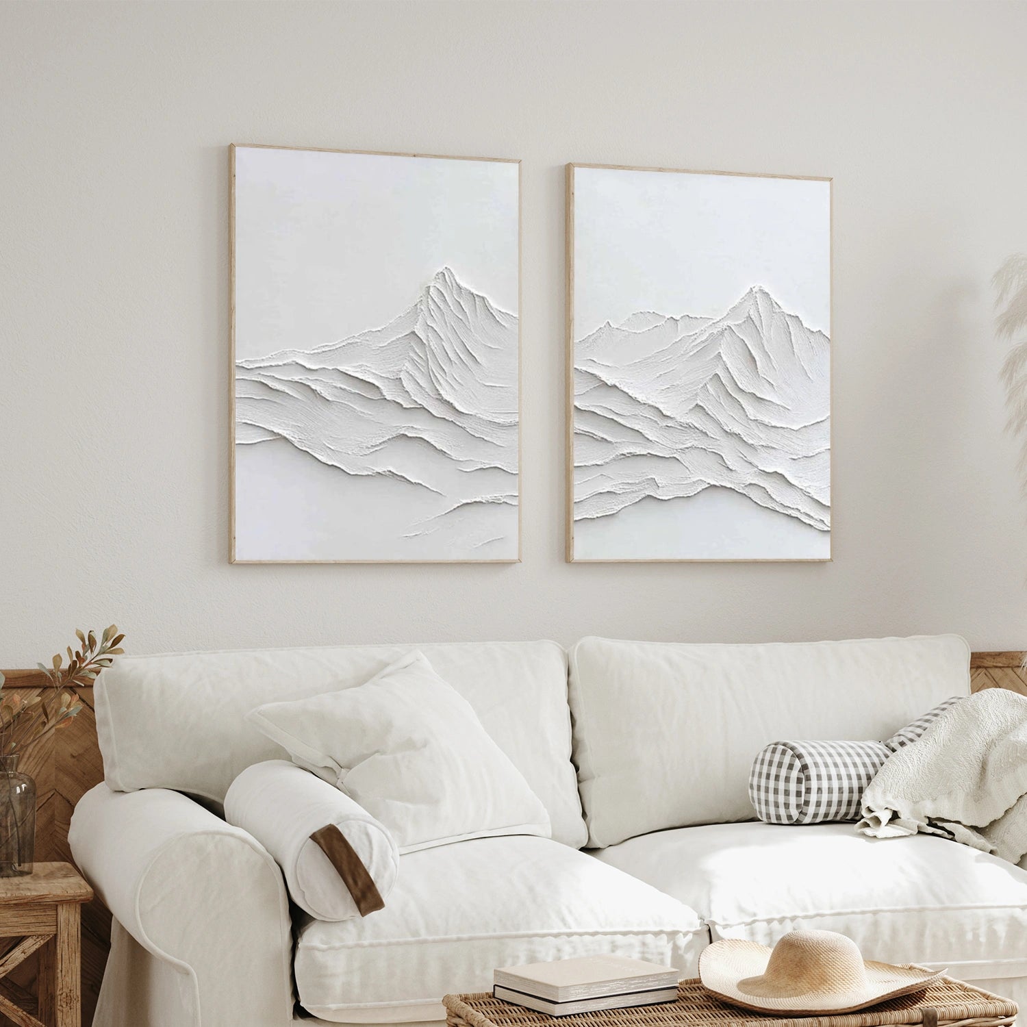 Minimalist Mountain Textured Canvas Art Set of 2 #MM349