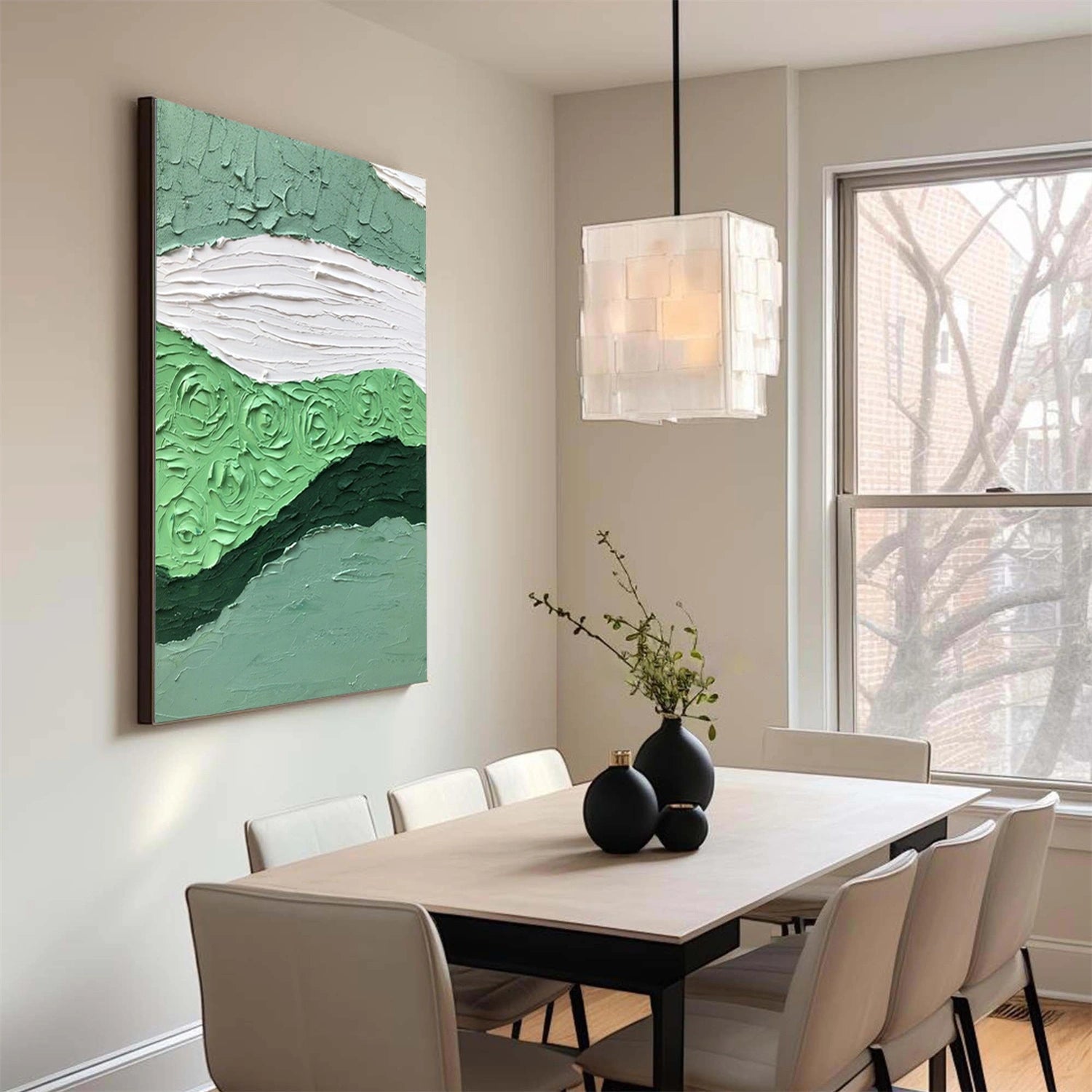 Green Minimalistic Textured Art #MM227