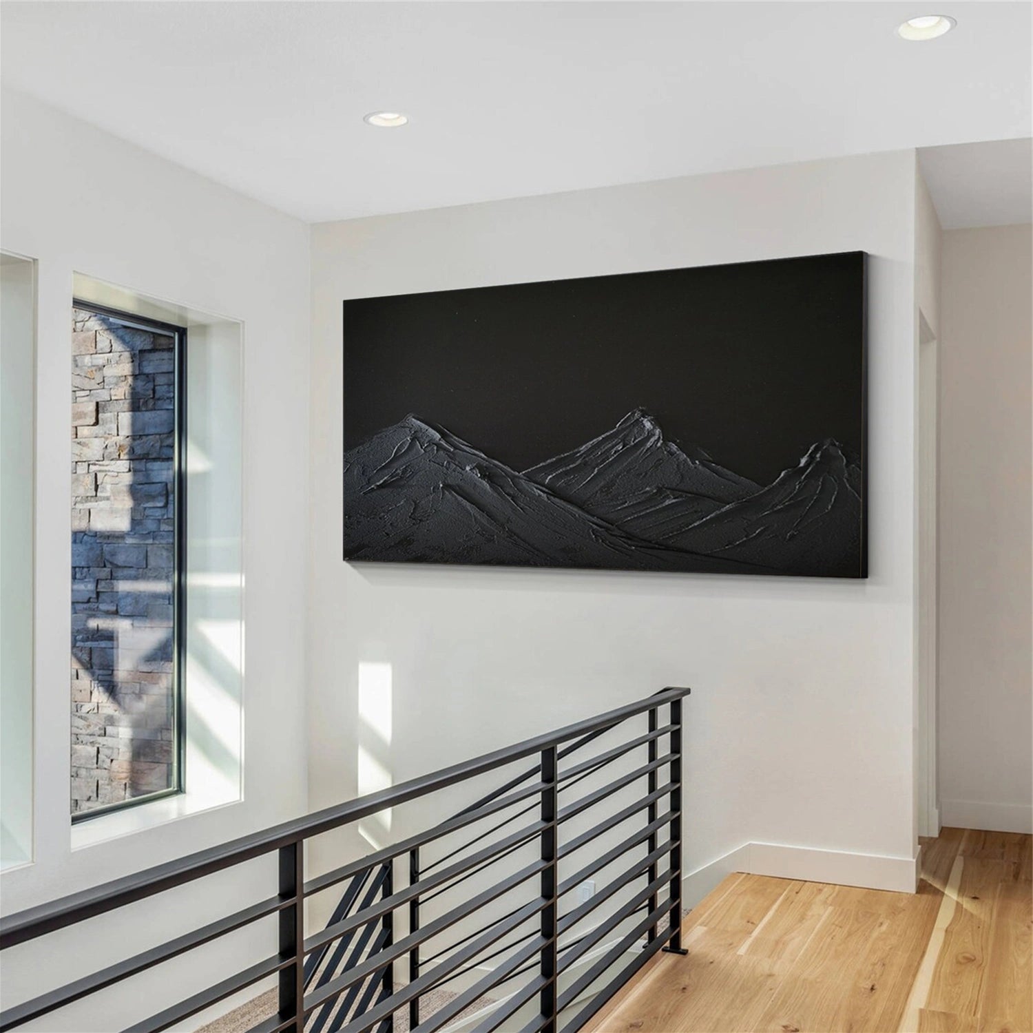 Minimalist Mountain Textured Canvas Art #MM360