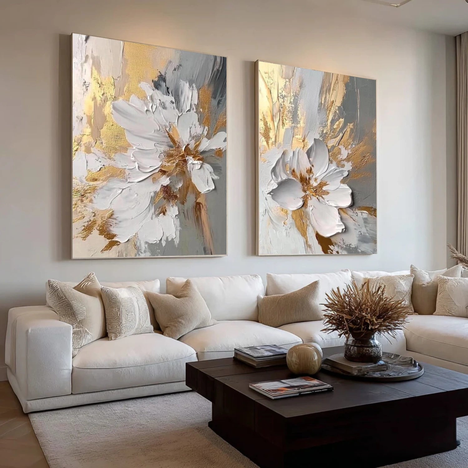 Flower & Tree Abstract Wall Art Set of 2 #ML201