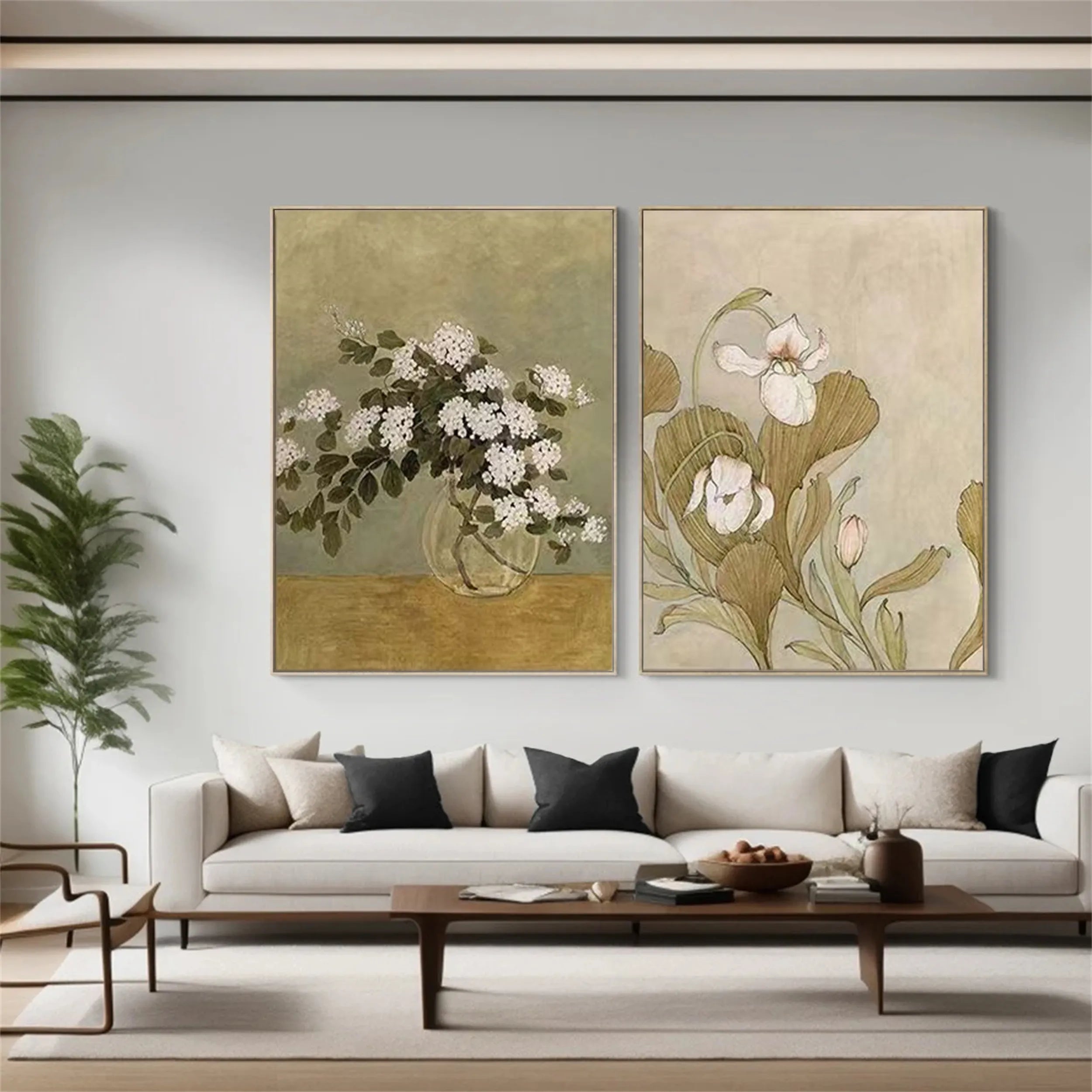 Colorful Flower & Tree Abstract Wall Art Set of 2#ML022