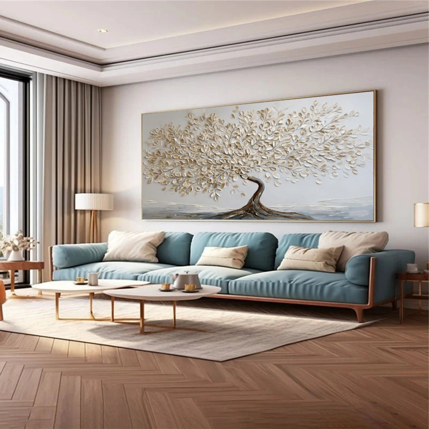 Flower & Tree Abstract Textured Wall Art #ML147