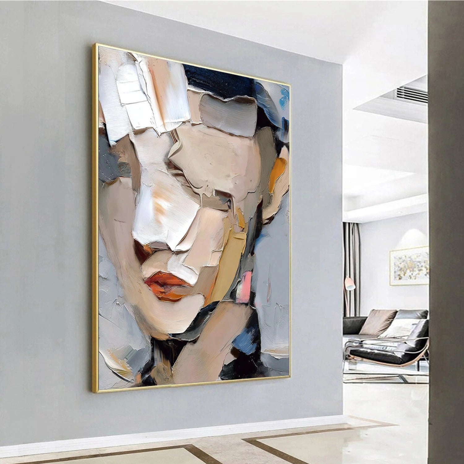 Abstract Portrait Textured Wall Art #AP121