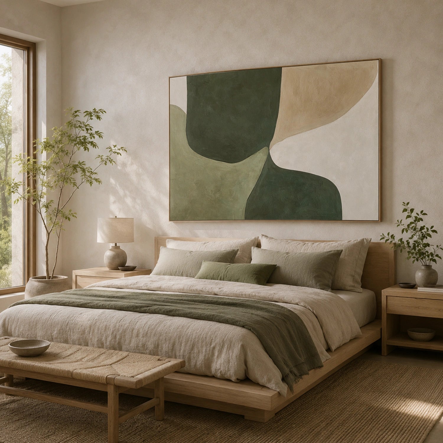 Green Minimalist Canvas Art #MM403