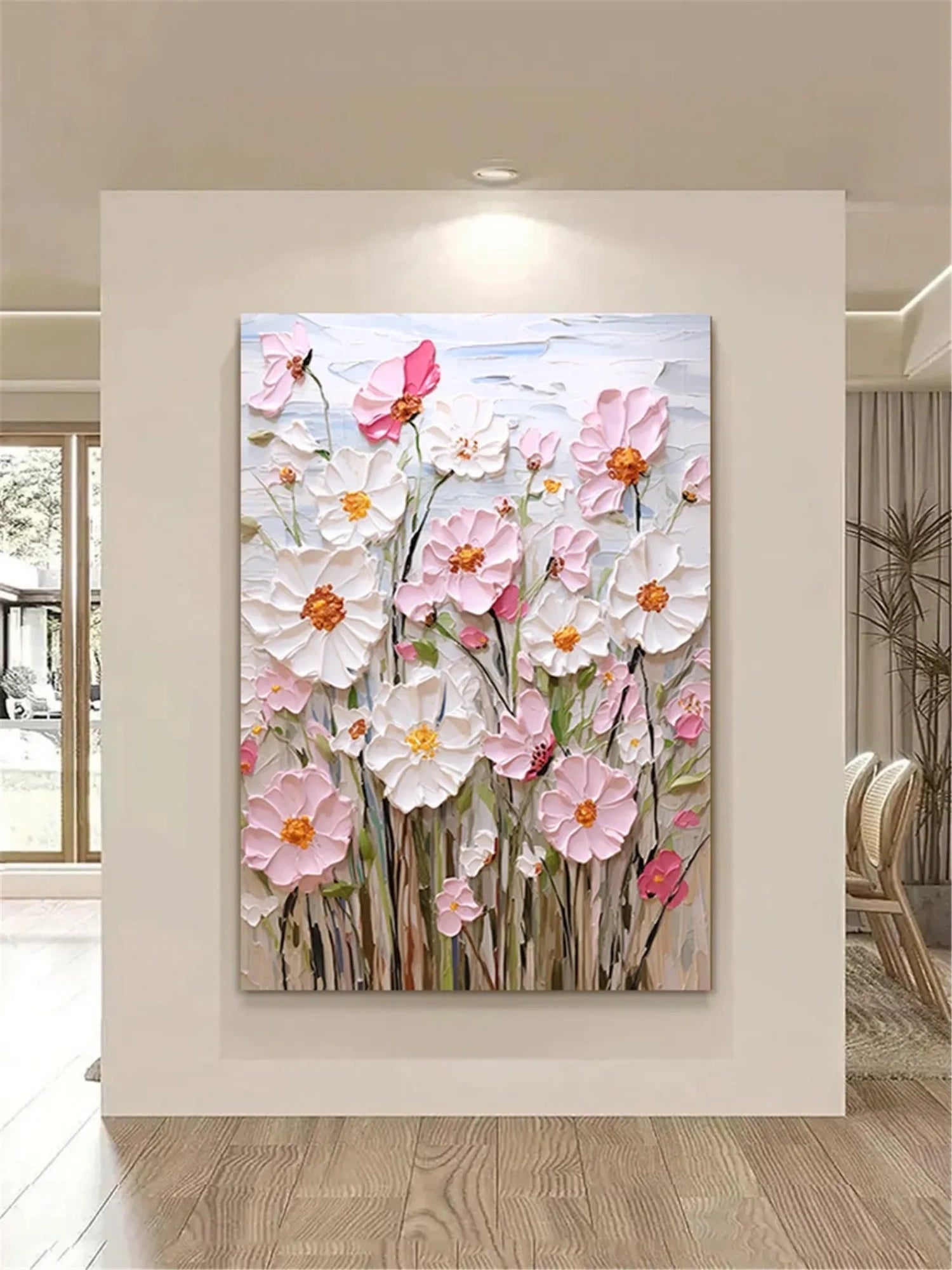 Colorful Flower Abstract Textured Wall Art #ML096