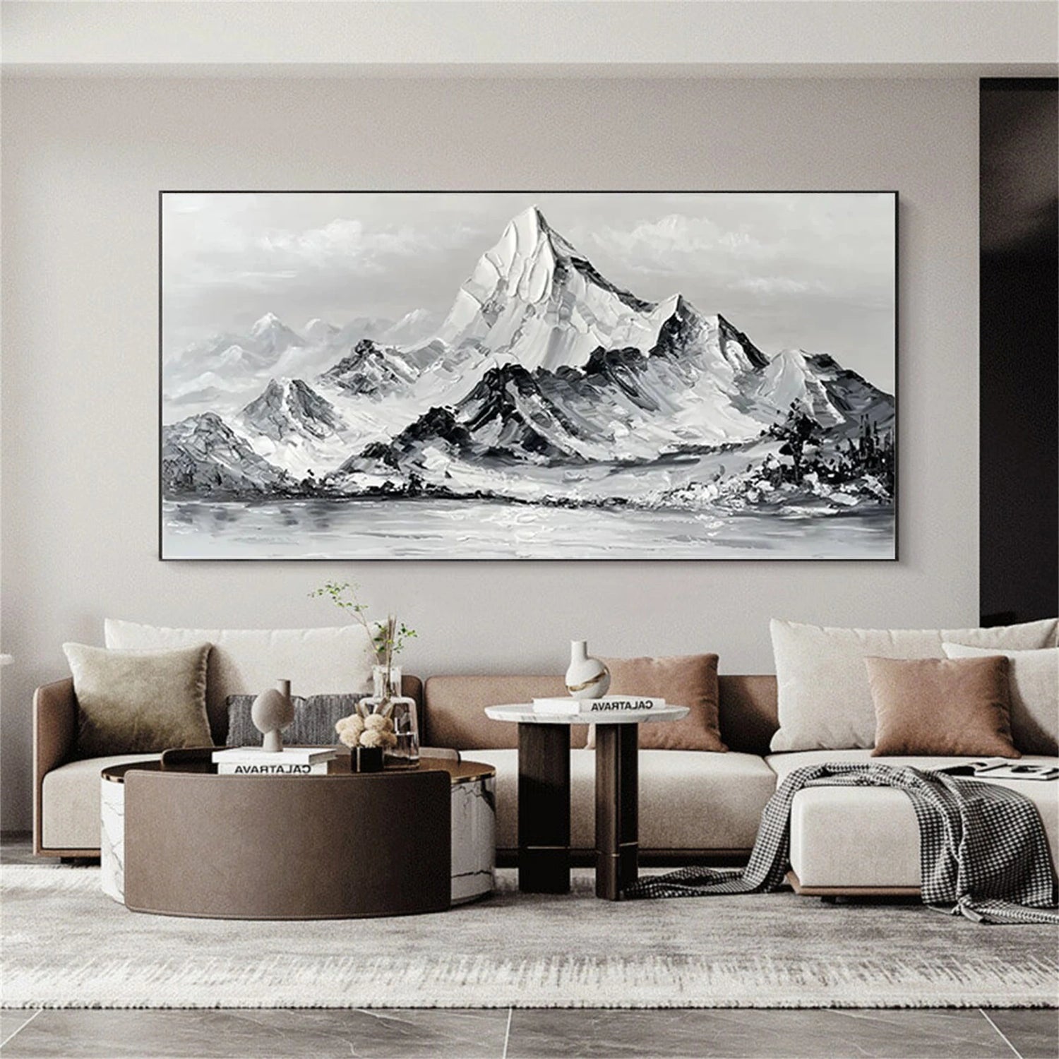 Minimalist Mountain Textured Canvas Art #MM262