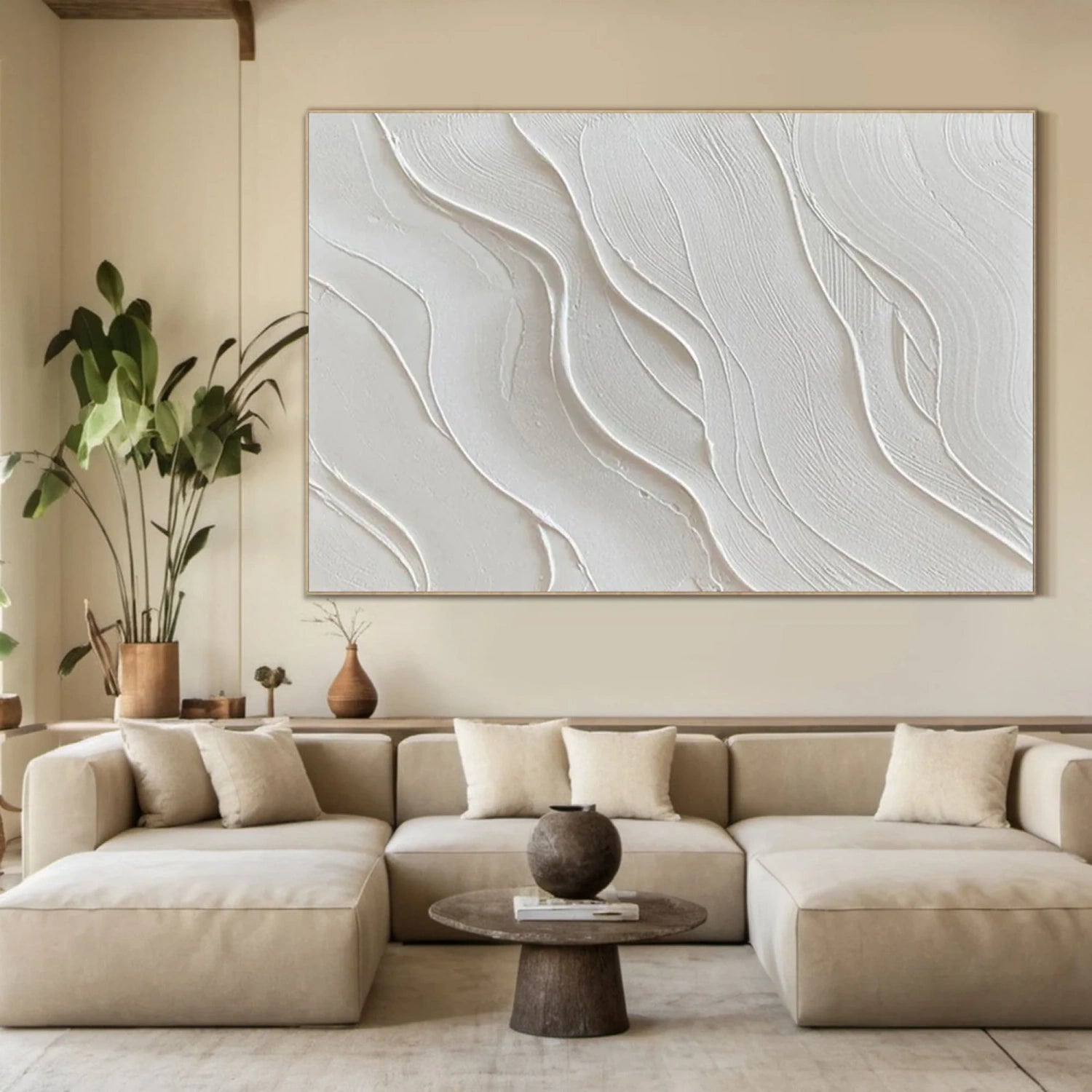 White Minimalistic Textured Art #MM225