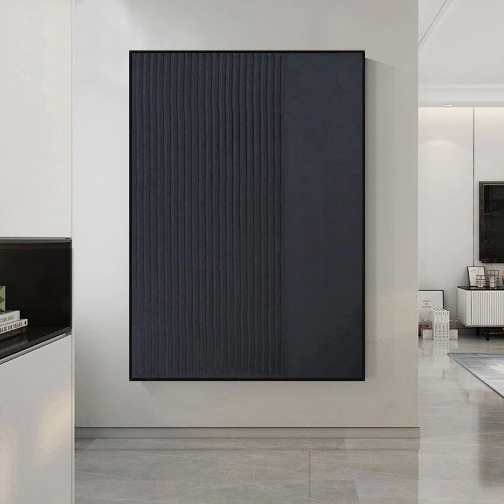 Minimalist Zen Textured Painting on Canvas for Bedroom/Living Room