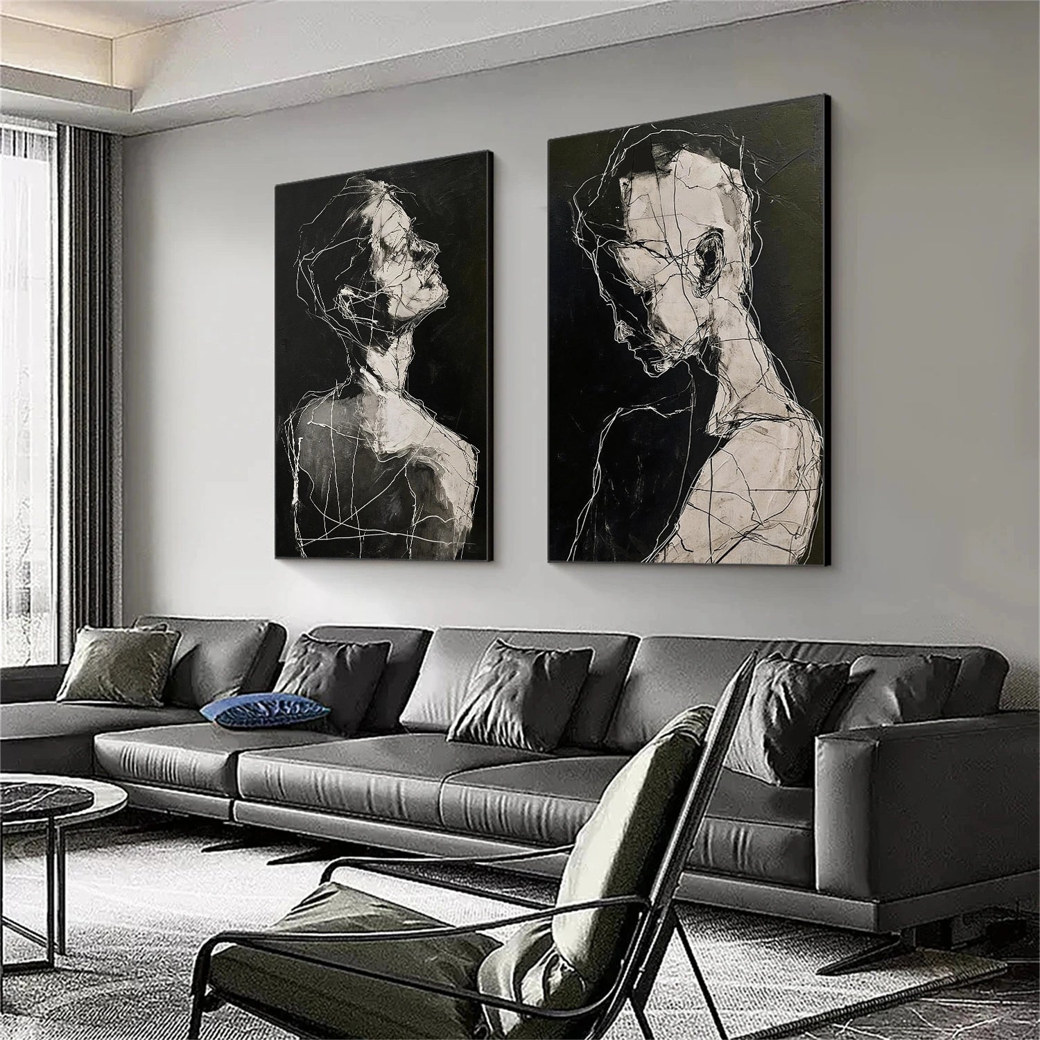 Abstract Portrait Wall Art Set of 2 #AP110