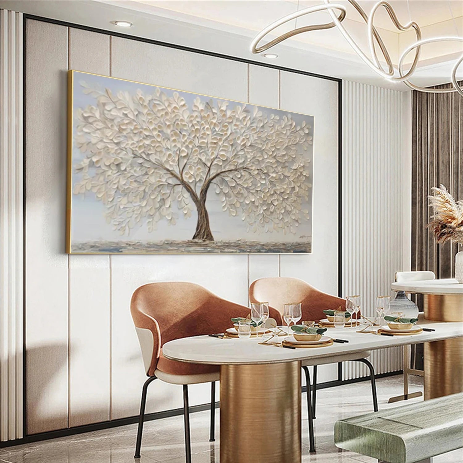Flower & Tree Abstract Textured Wall Art #ML149